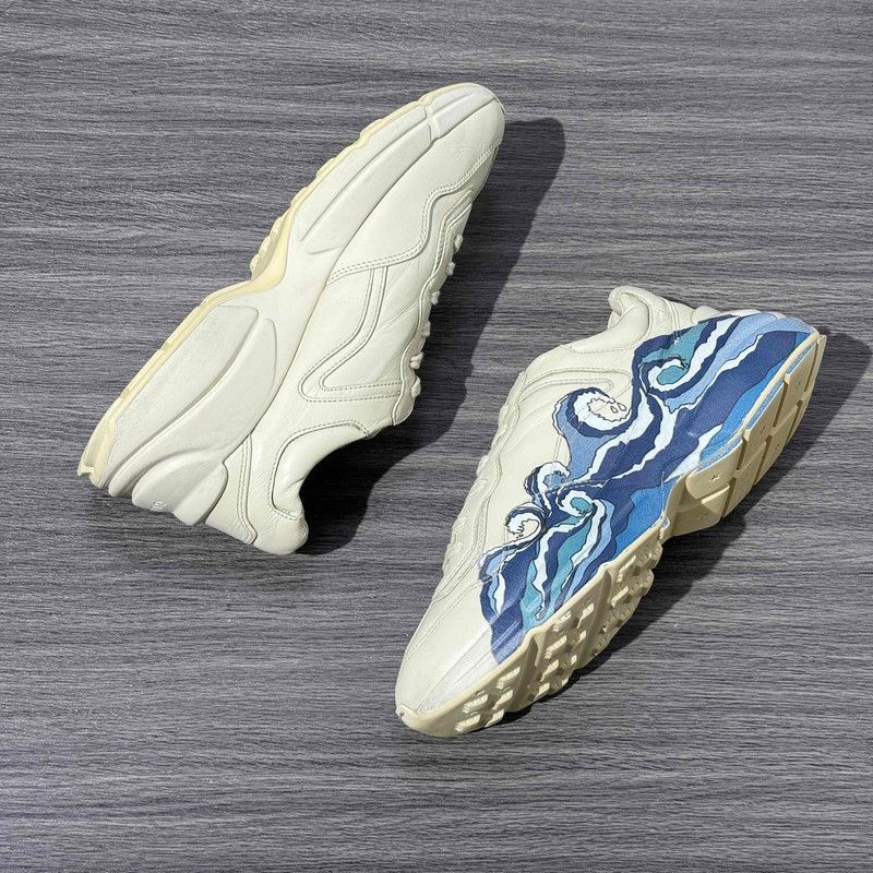 Gucci Gucci Rhyton Wave Print Low-Top Dad Sneakers - Size US 7.5 / EU 40-41 - 6 Thumbnail