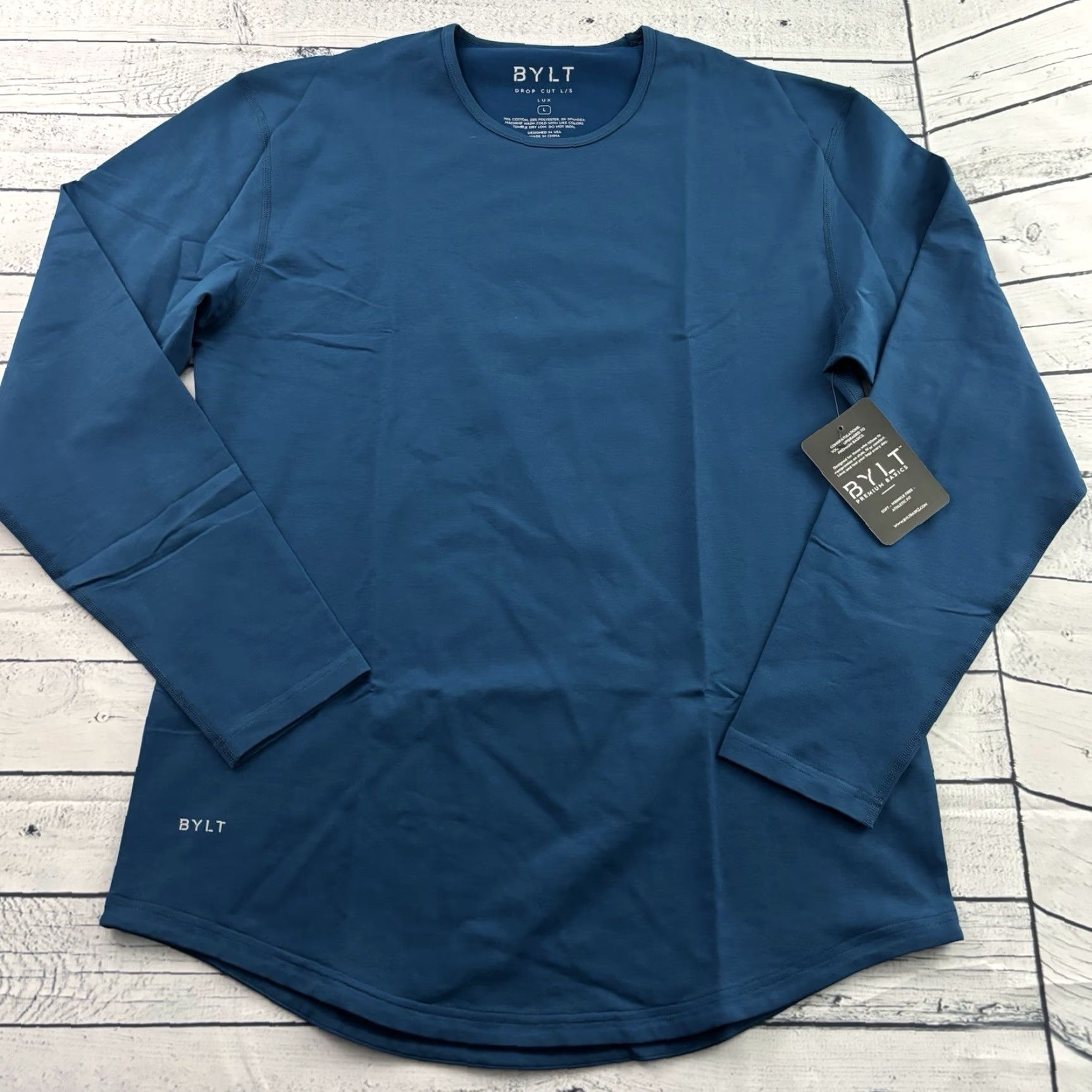 Asics BYLT Premium Basics Athletic Drop Long Sleeve T Shirt Men's Large Blue LS Shirt Size US L / EU 52-54 / 3 - 2 Thumbnail