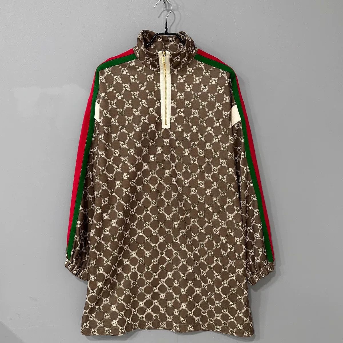 Gucci brown monogram Gucci sweatshirt dress Size L / US 10 / IT 46 - 1 Thumbnail