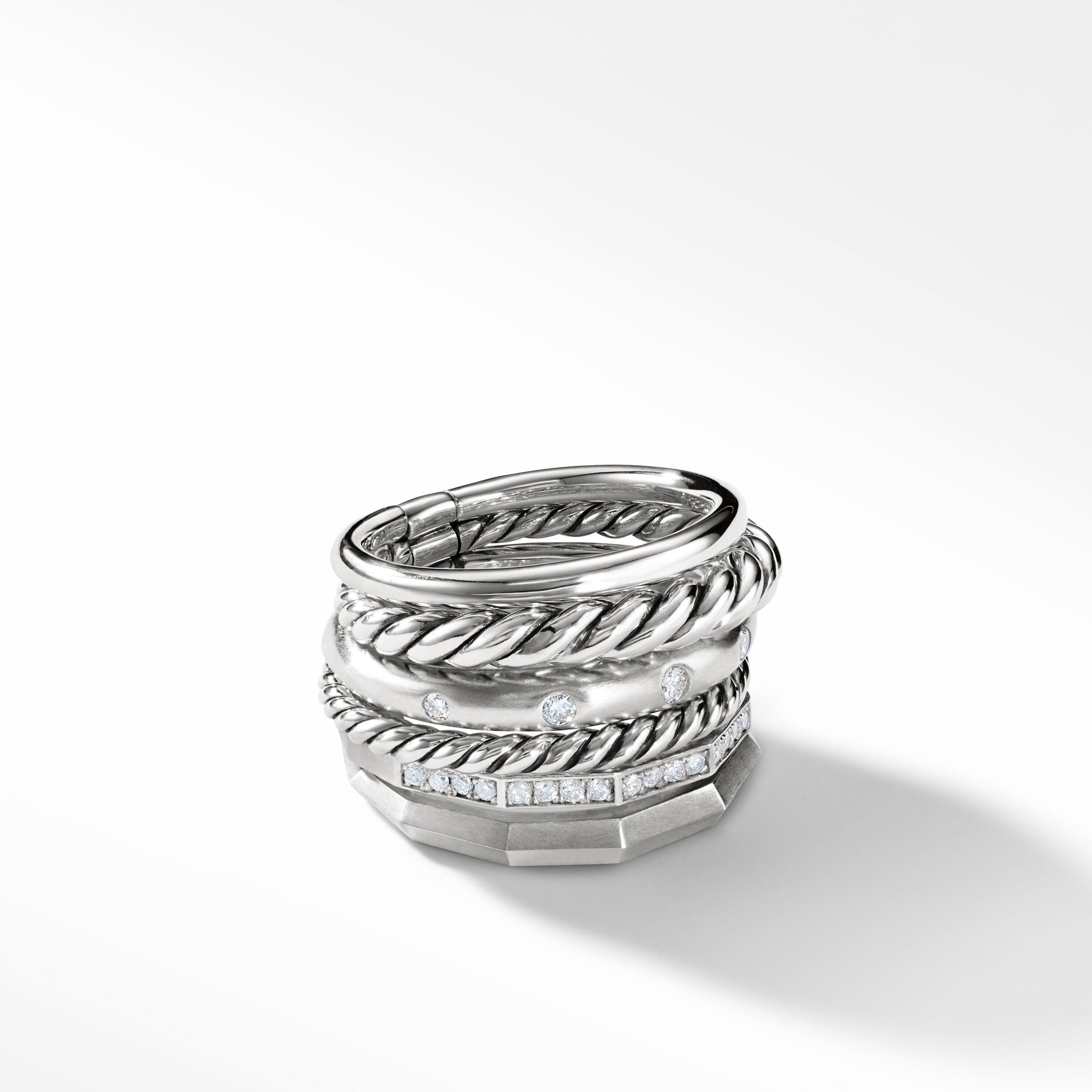 David Yurman o1w1db10325 Stax Wide Ring with Diamonds Size ONE SIZE - 1 Preview