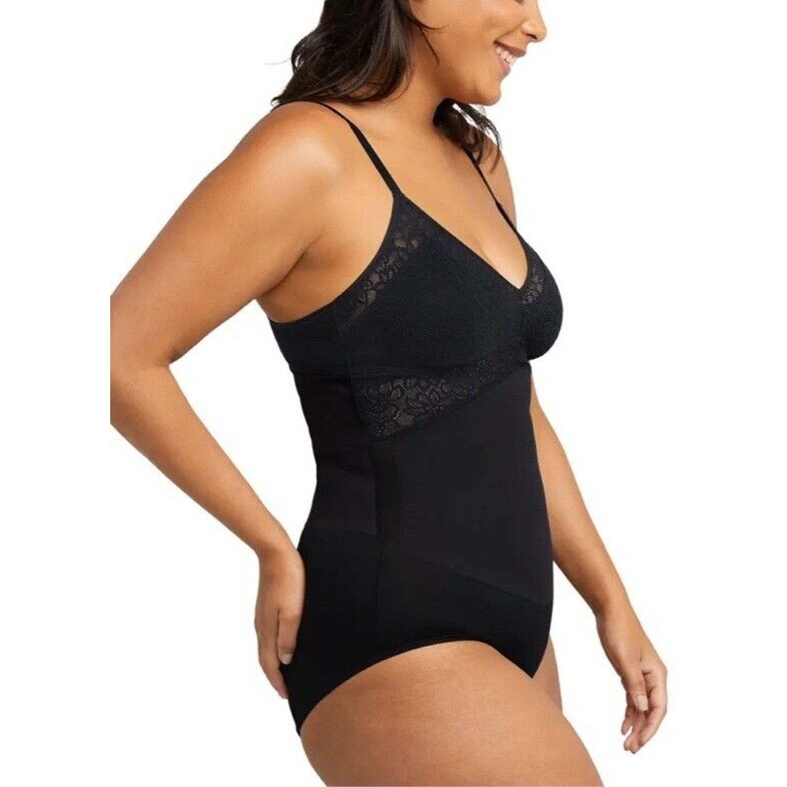 Maiden Noir Maidenform Women Lace Black Bodysuit Tame Your Tummy Size M Size M / US 6-8 / IT 42-44 - 4 Thumbnail