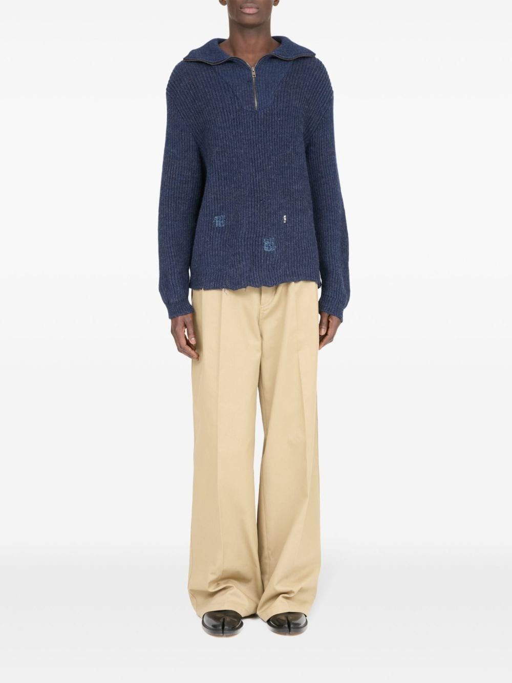 Maison Margiela oc11z0925 Summer Shetland Sweater in Blue Size US M / EU 48-50 / 2 - 2 Thumbnail