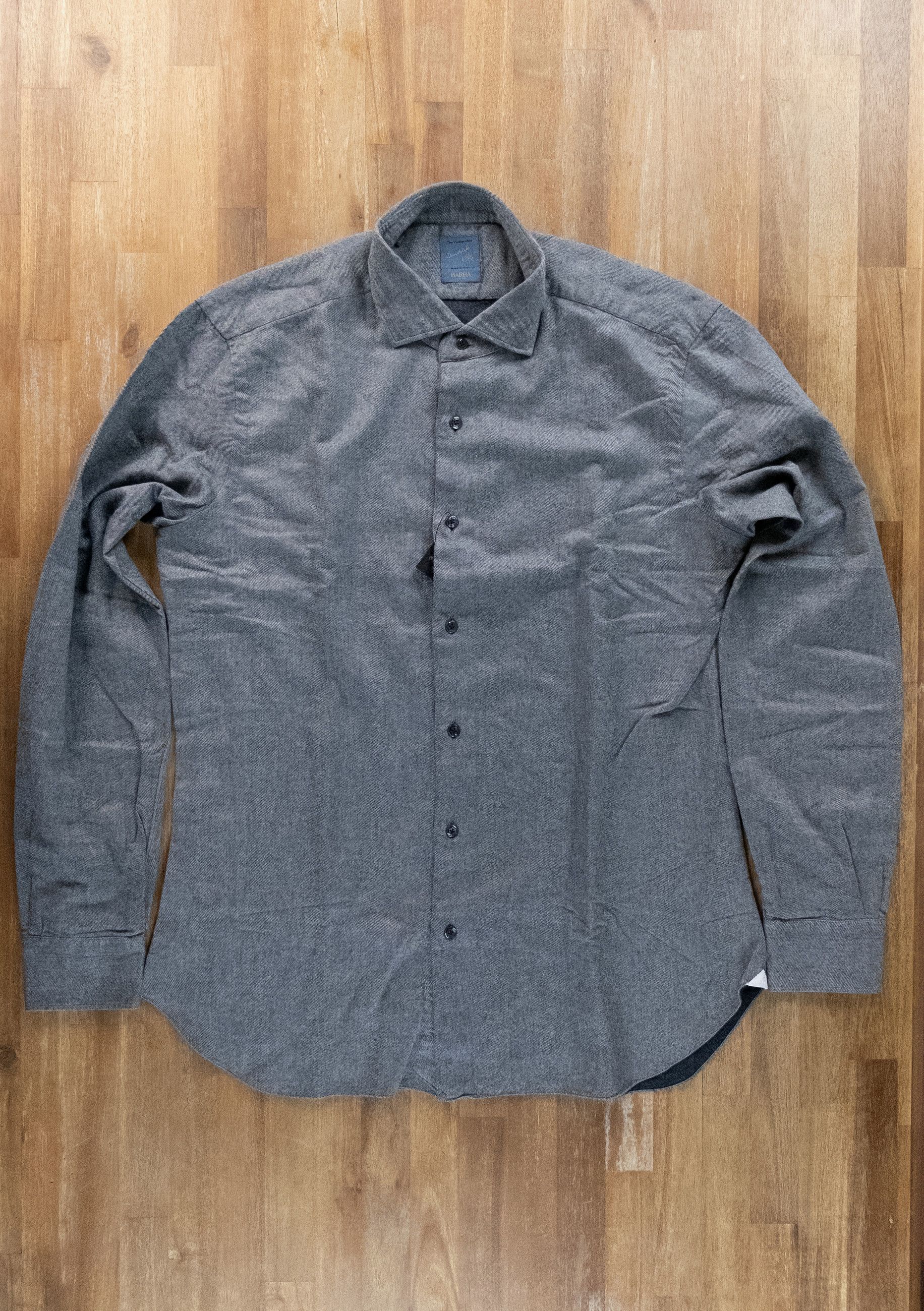 Barba Napoli BARBA Napoli Dandy Life blue gray flannel cotton shirt 42 Size US L / EU 52-54 / 3 - 1 Thumbnail