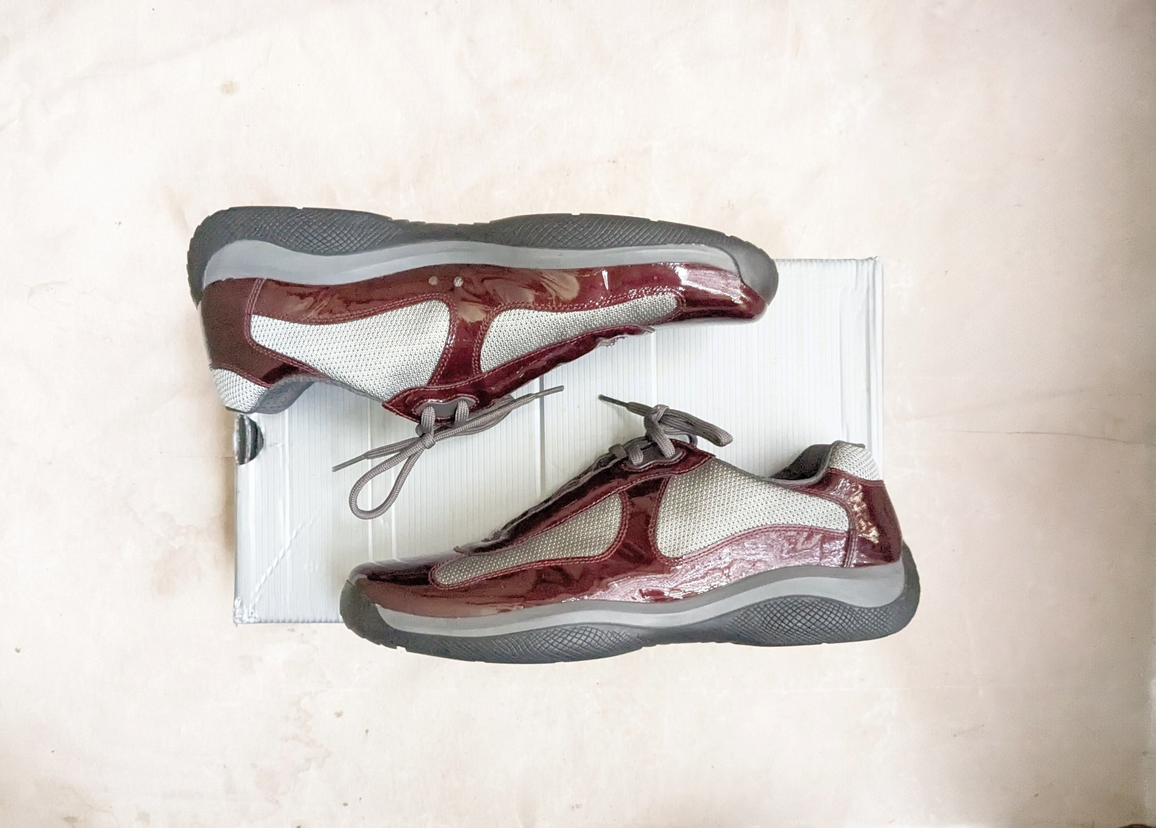 Prada Prada America's Cup Burgundy Patent Leather 11 Low Tops Size US 11 / EU 44 - 17 Thumbnail