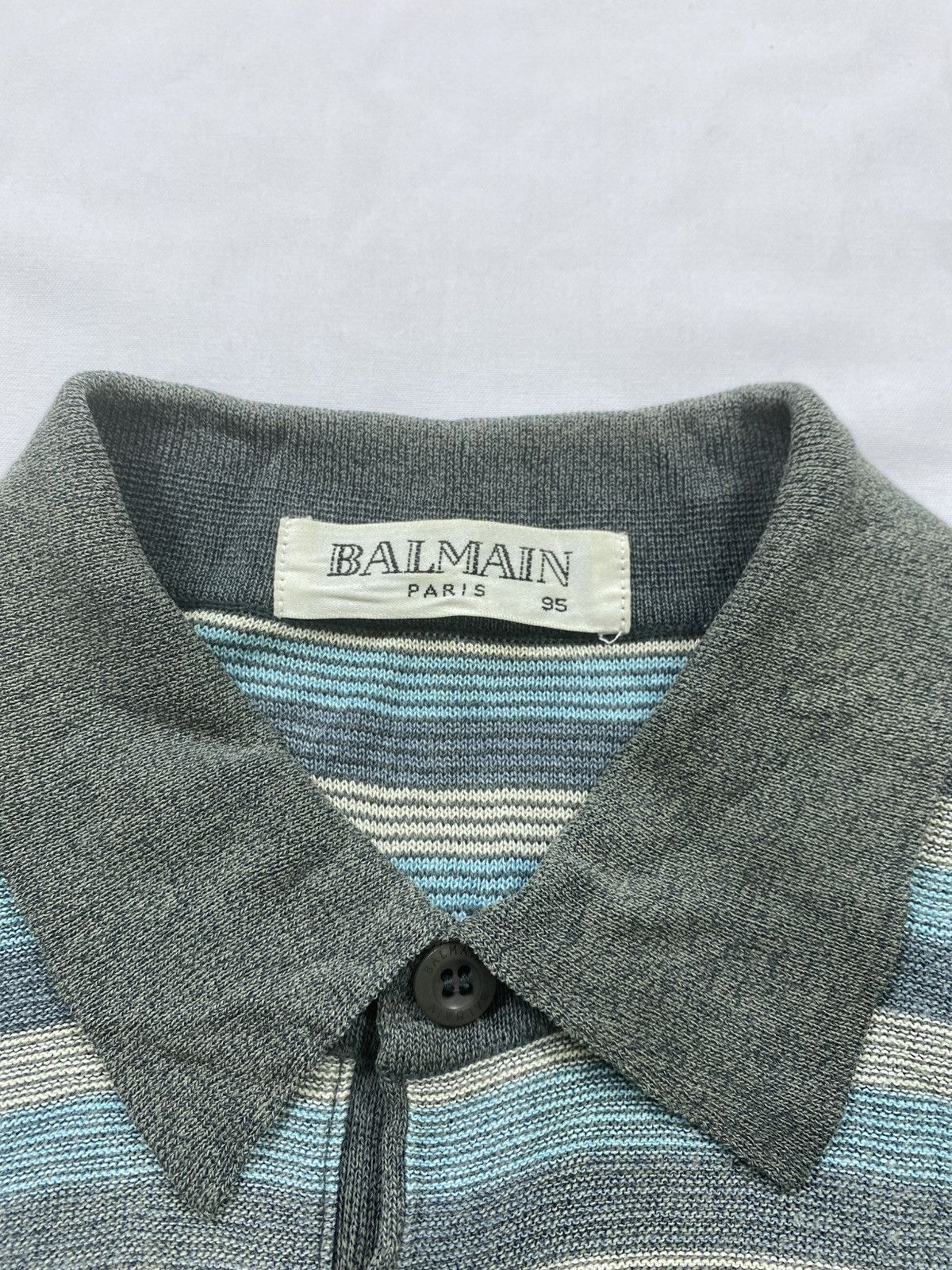Balmain Rare Vintage 90s Balmain striped Ringer Shirt Size US M / EU 48-50 / 2 - 5 Thumbnail