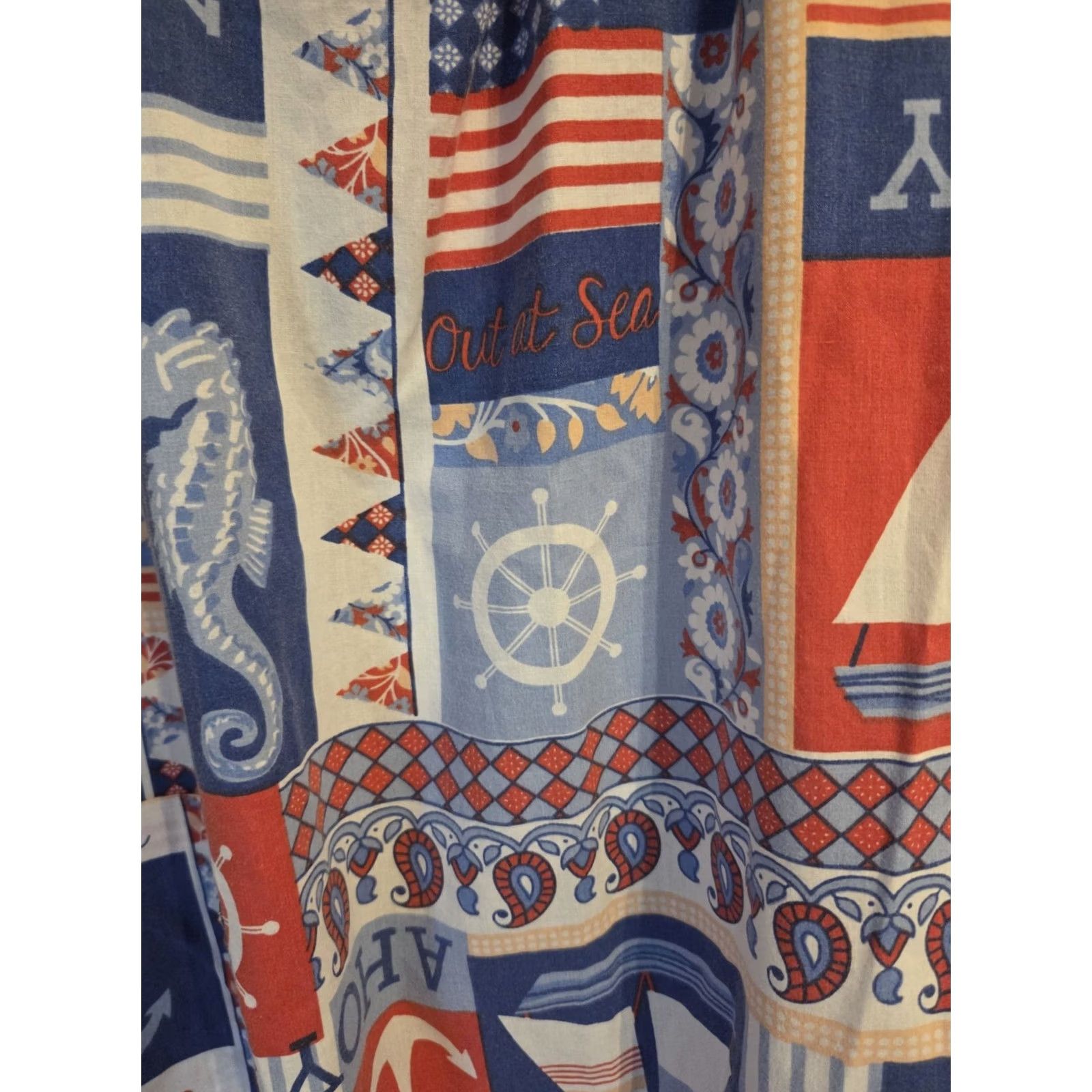 Nautica VINTAGE Anthony Richards House Dress Muumuu Womens M Patriotic Nautical Size M / US 6-8 / IT 42-44 - 3 Thumbnail
