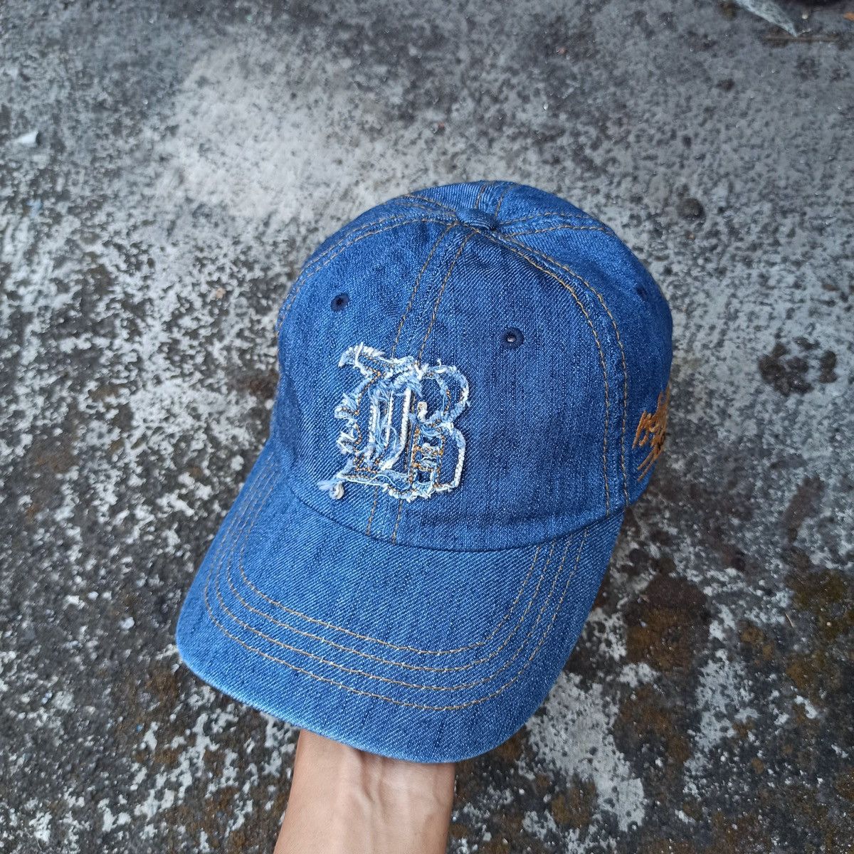 Birkenstock × Japanese Brand Sick initial B distressed hat Size ONE SIZE - 2 Thumbnail