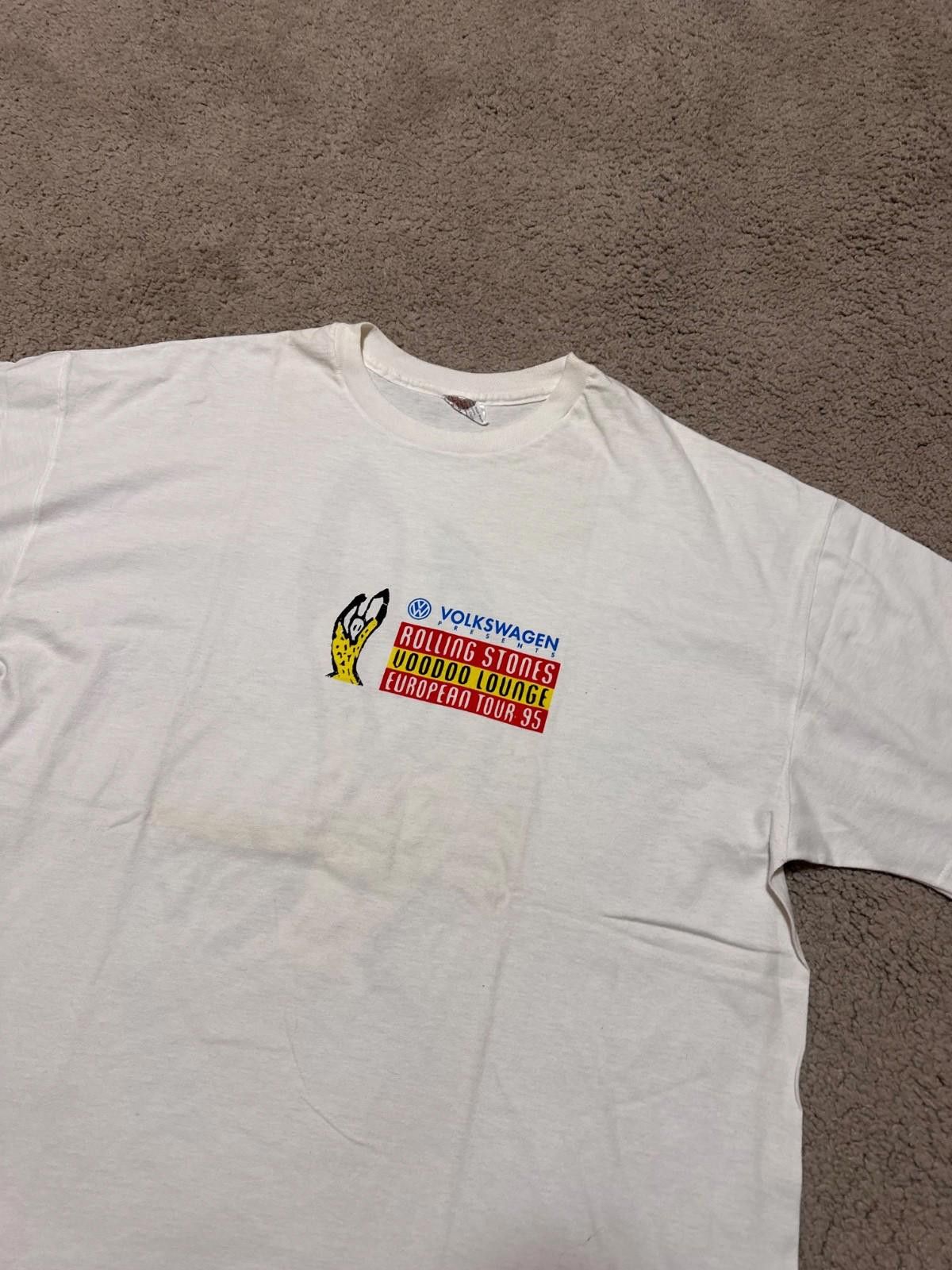 Band Tees ROLLING STONES VOODOO LOUNGE EUROPEAN TOUR 95 WHITE FITS XL Size US XL / EU 56 / 4 - 2 Thumbnail