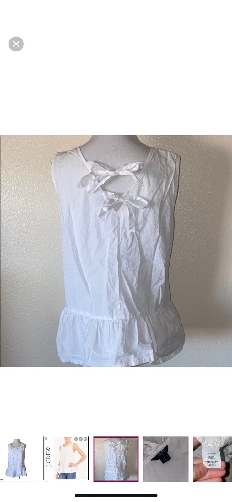 J.Crew J. Crew small bow back white peplum blouse Size S / US 4 / IT 40 - 4 Thumbnail