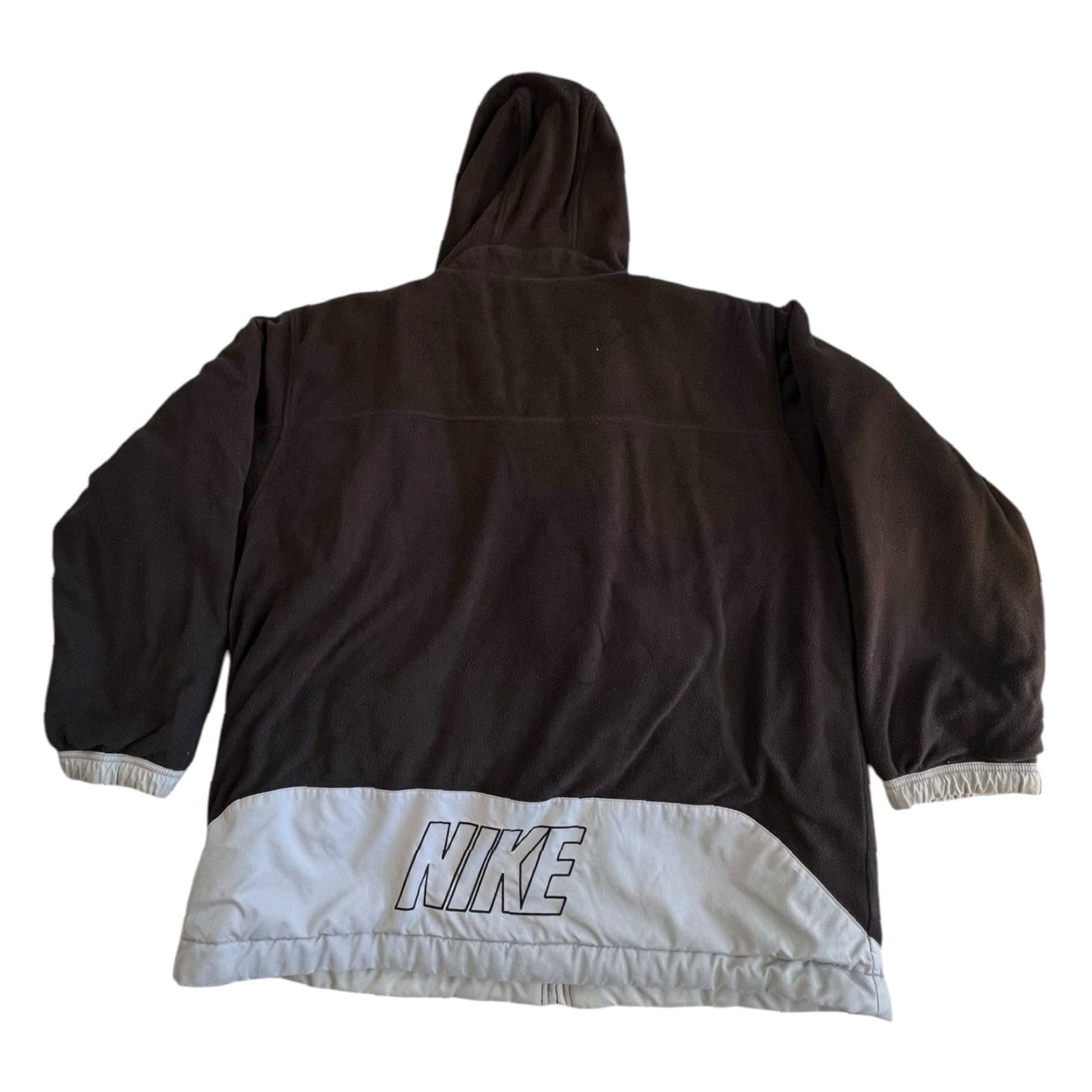 Nike VINTAGE Nike Reversible Hooded Jacket XL Gray Black Fleece Puffer Jacket Size US XL / EU 56 / 4 - 5 Thumbnail