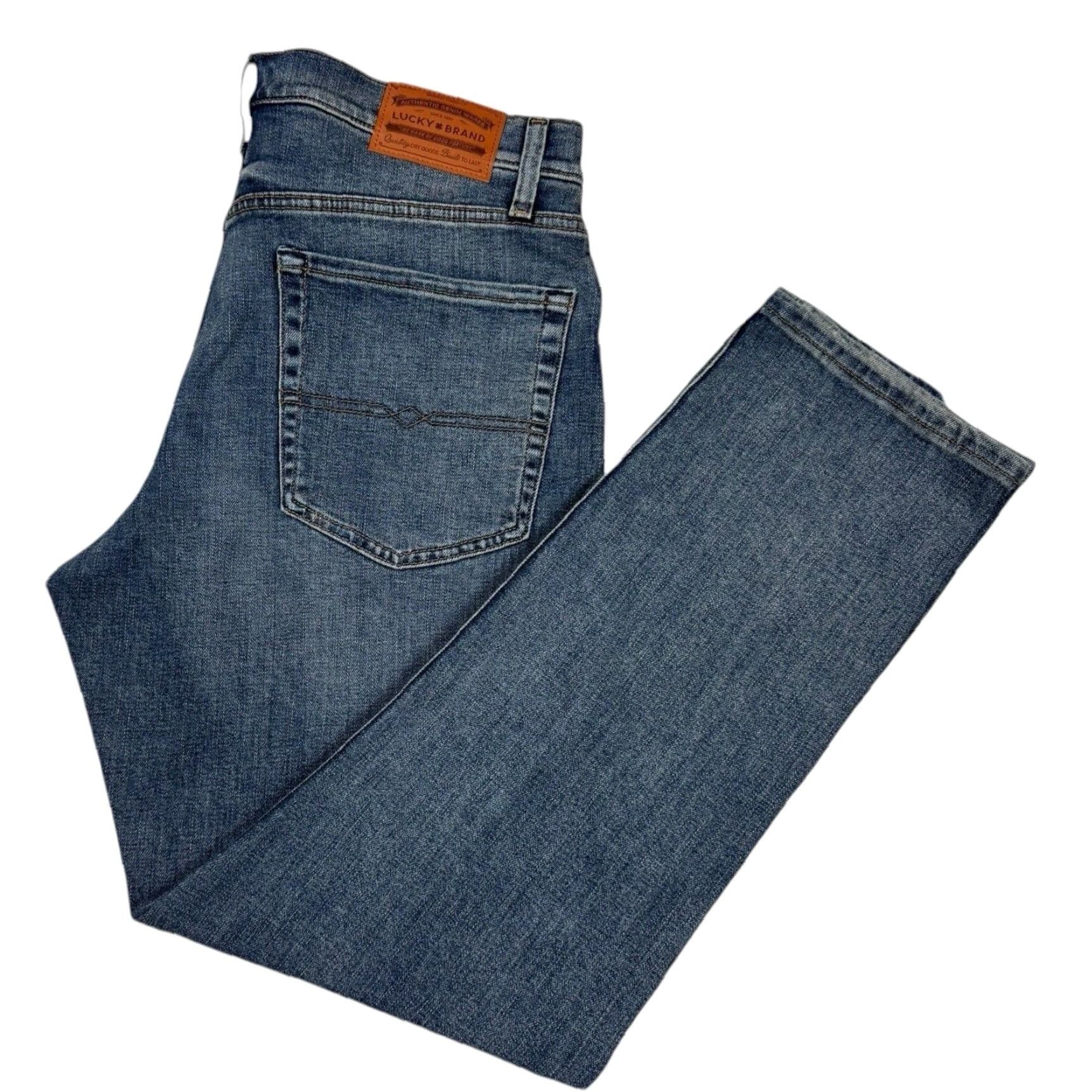 Lucky Brand 121 Slim Straight Fit Stretch Jeans Mens 36x32 Blue