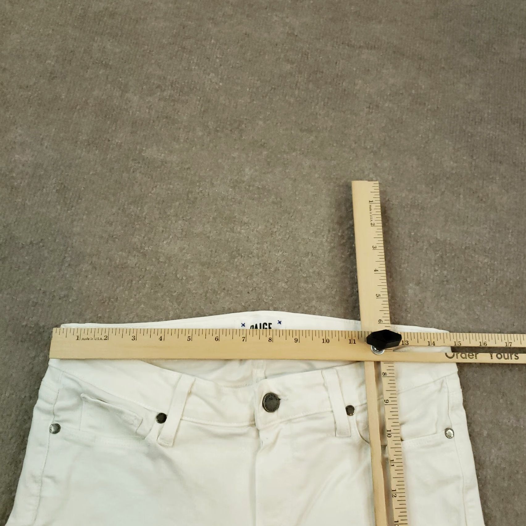 Paige Paige Jeans Womens White Denim Skinny Kylie Crop Stretch 29x25 Size 29" - 3 Thumbnail