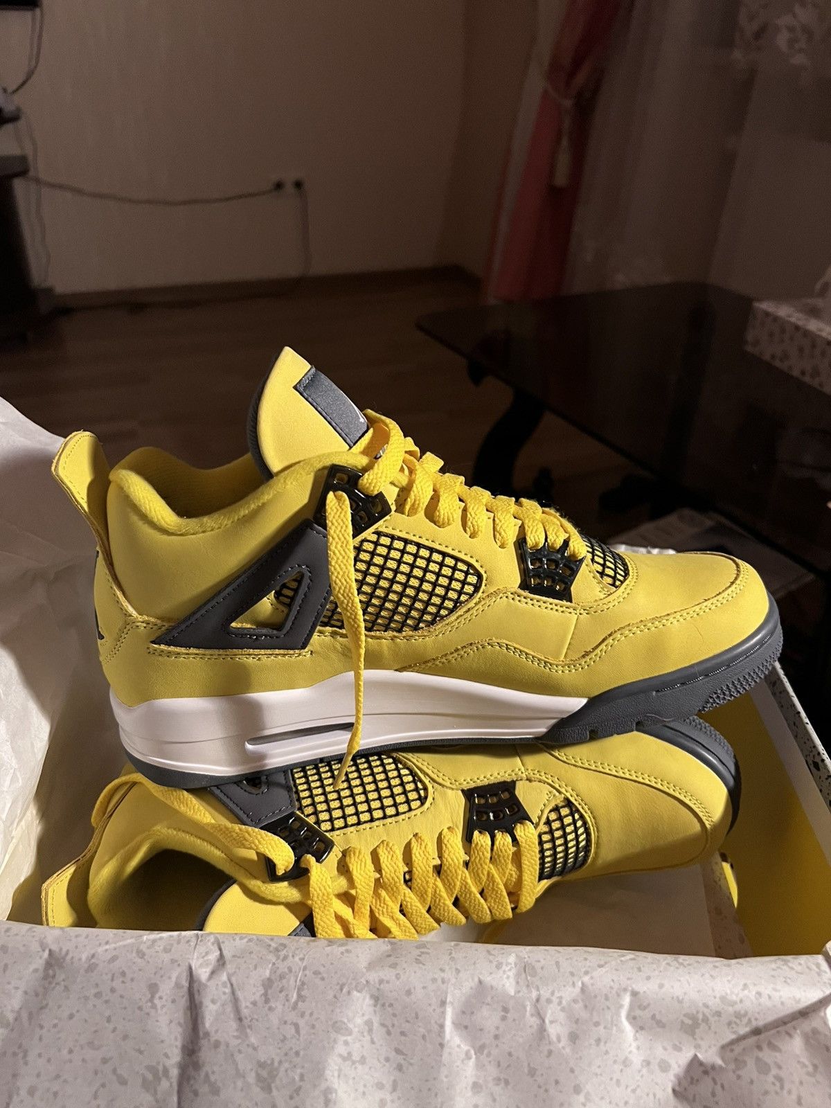 Jordan Brand Air Jordan 4 Retro Yellow Lighting Size US 9.5 / EU 42-43 - 3 Thumbnail