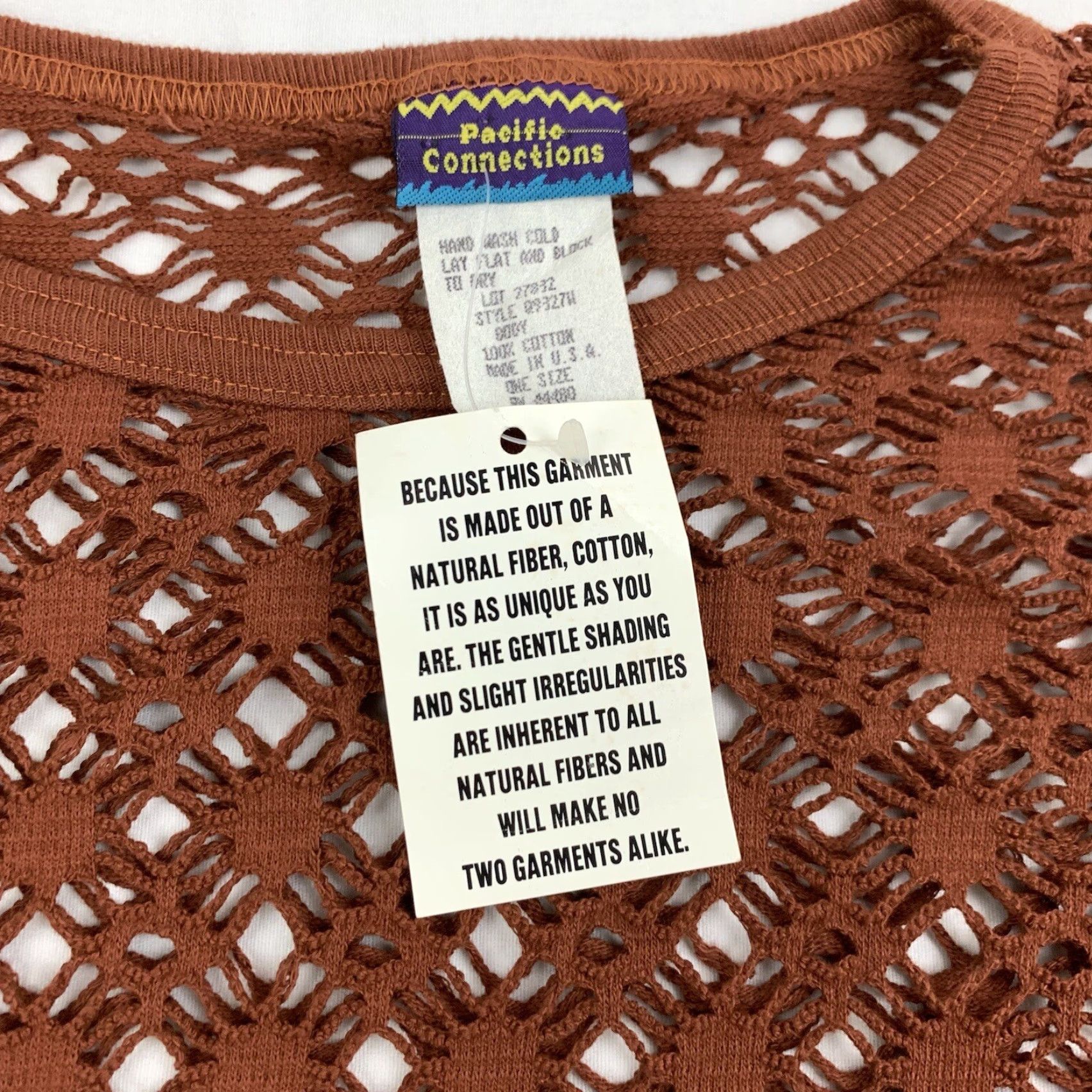 Vintage Vintage Pacific Connections Bathing Suit Cover Shirt Womens OSFM Brown 90s Beach Shirt Womens Brown 90s Pacific Connections Cover Up OSFM Vintage Size ONE SIZE - 3 Thumbnail
