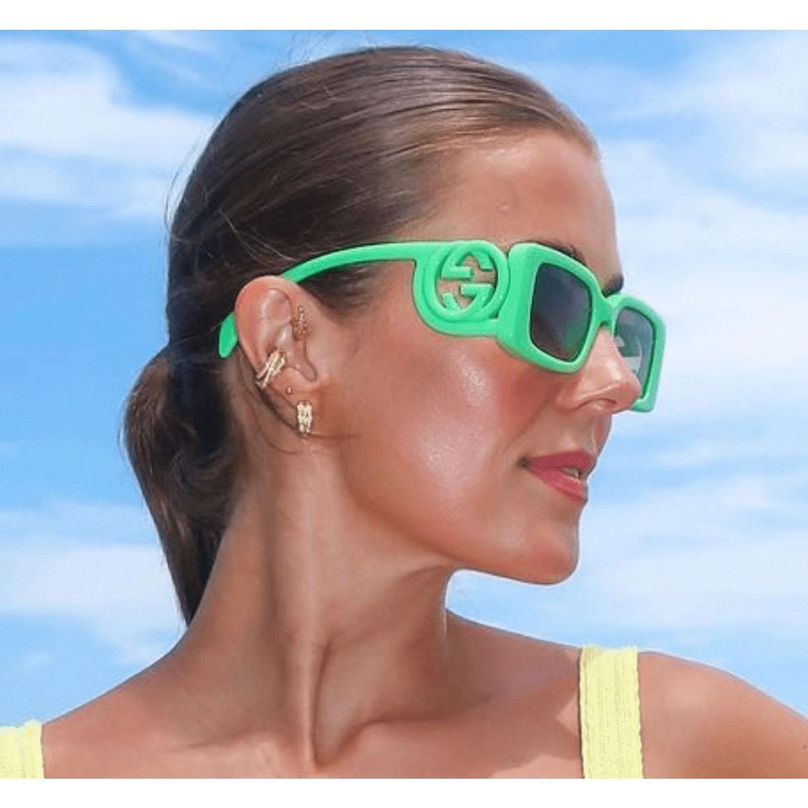 Gucci NEW Gucci Sunglasses GG1325S 004 Green / Green Gradient Size ONE SIZE - 10 Thumbnail