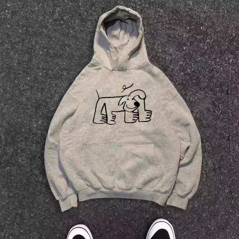 Vintage Gray washed vintage puppy print hoodie y2k Size US M / EU 48-50 / 2 - 1 Thumbnail