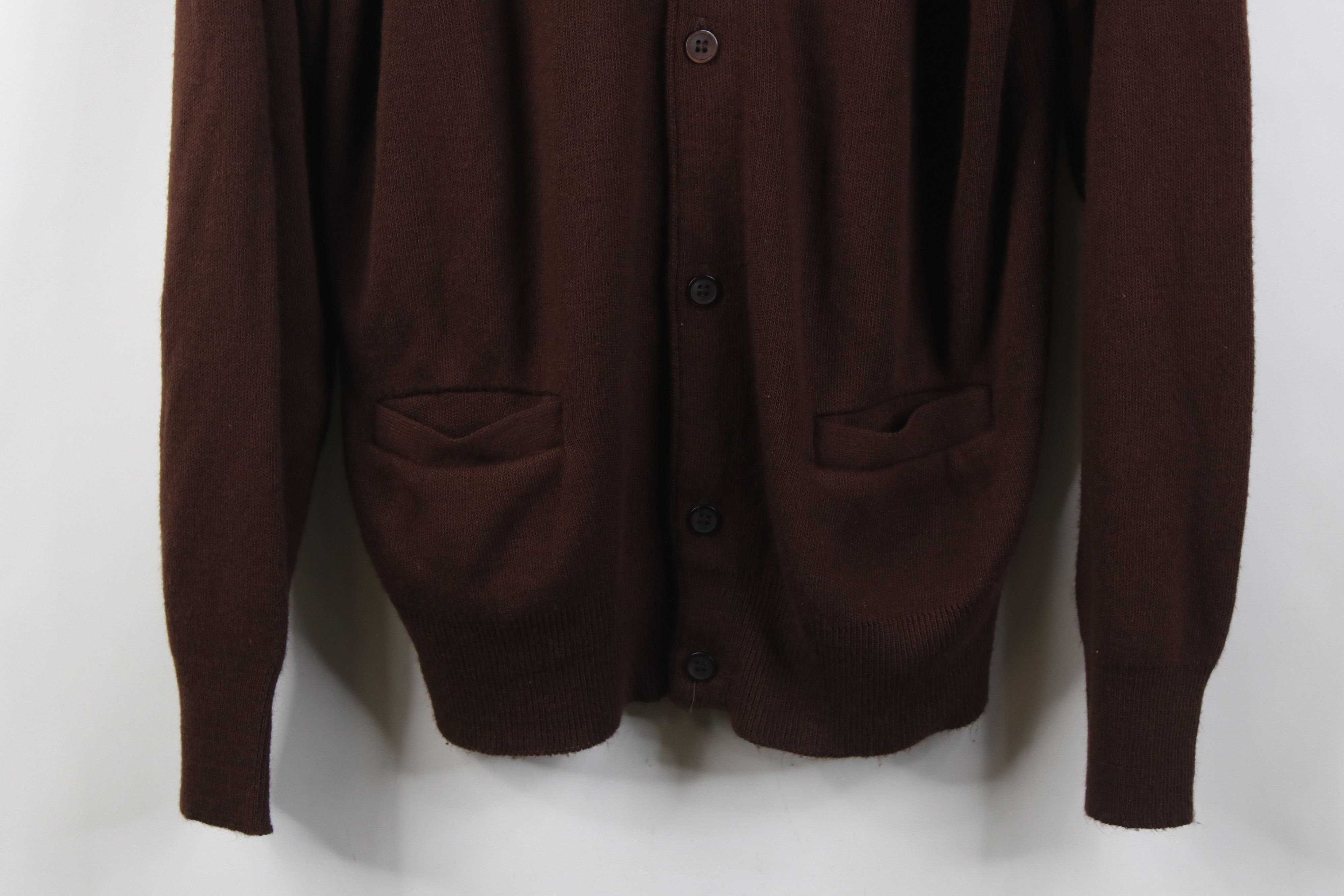 Vintage Vintage 70s Streetwear Soft Knit Cardigan Sweater Brown USA Size US L / EU 52-54 / 3 - 3 Thumbnail