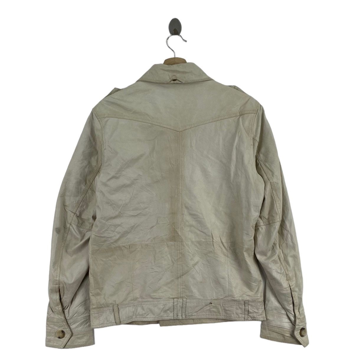 Diesel DIESEL Button Up Motorcycle Grey Leather Jacket Size US S / EU 44-46 / 1 - 2 Thumbnail