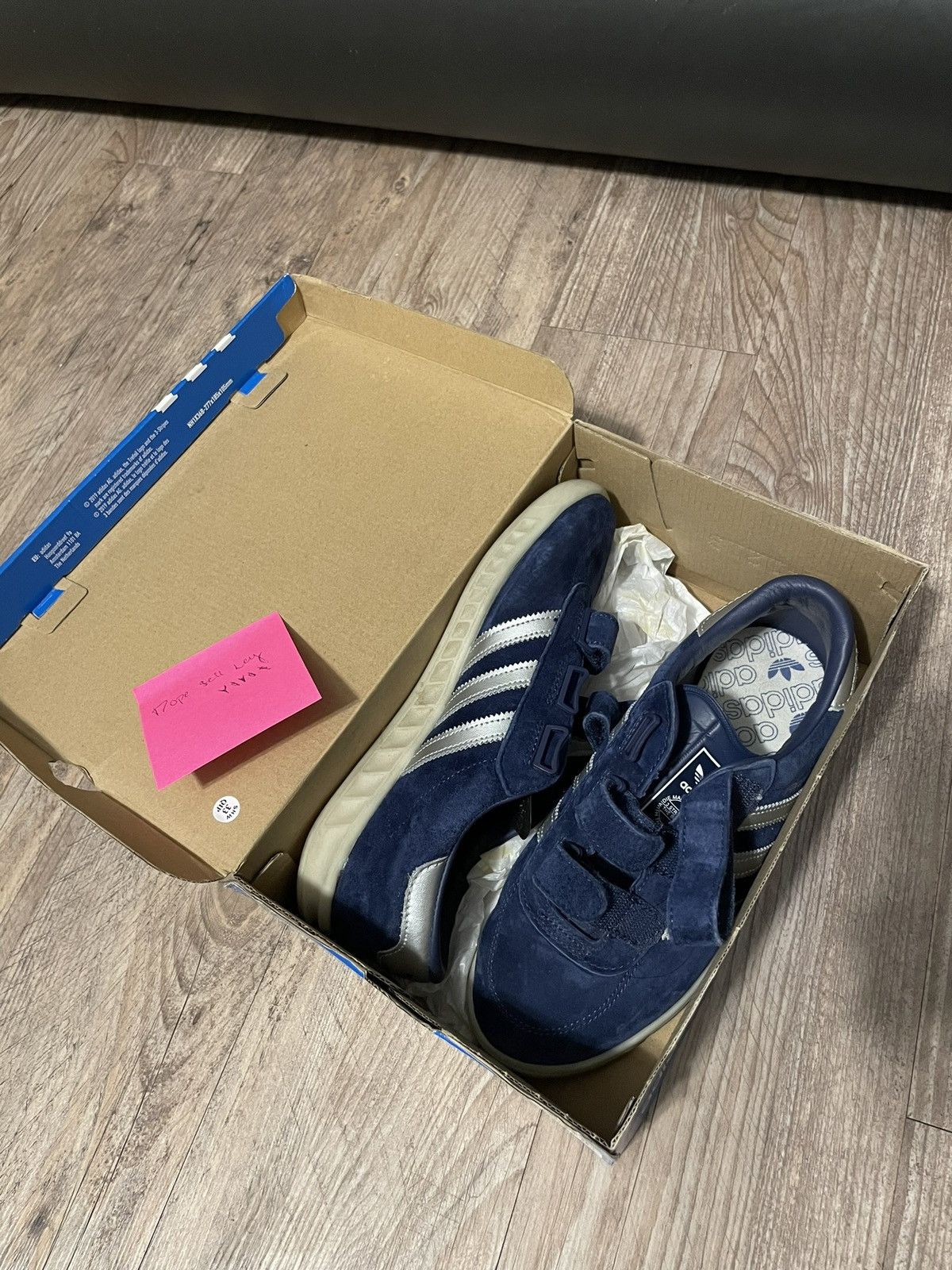image of Adidas Frankfurt Bluebird Shoes in Navy, Men's (Size 6.5)