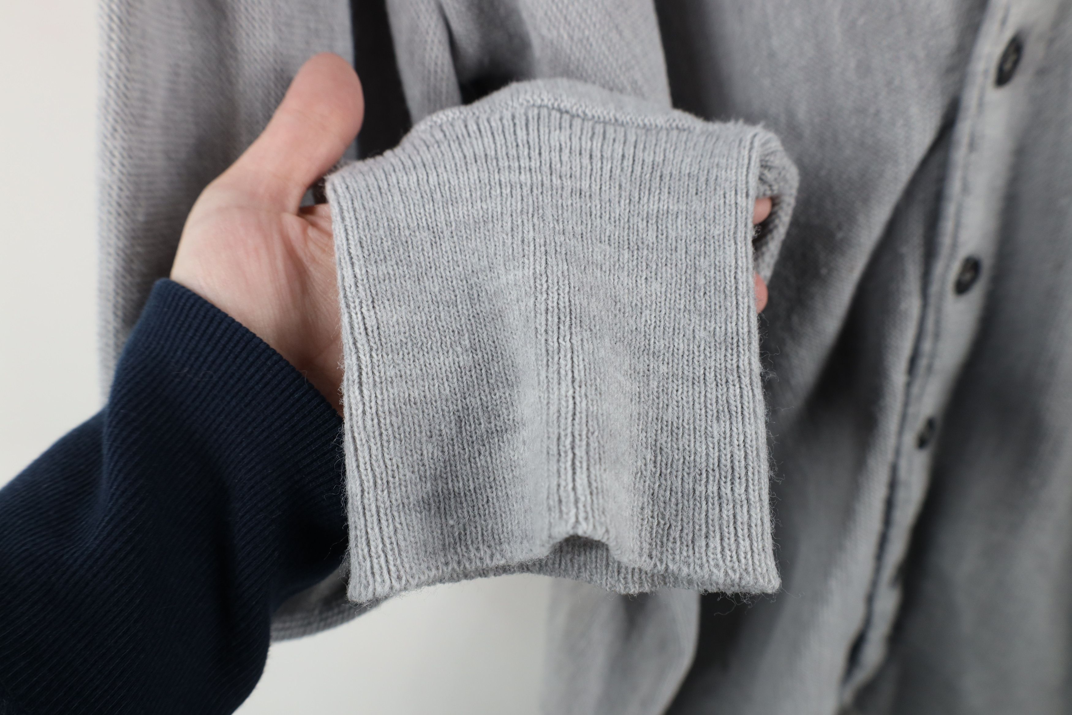 Vintage Vintage 70s Streetwear Blank Knit Cardigan Sweater Gray USA Size US XL / EU 56 / 4 - 7 Thumbnail