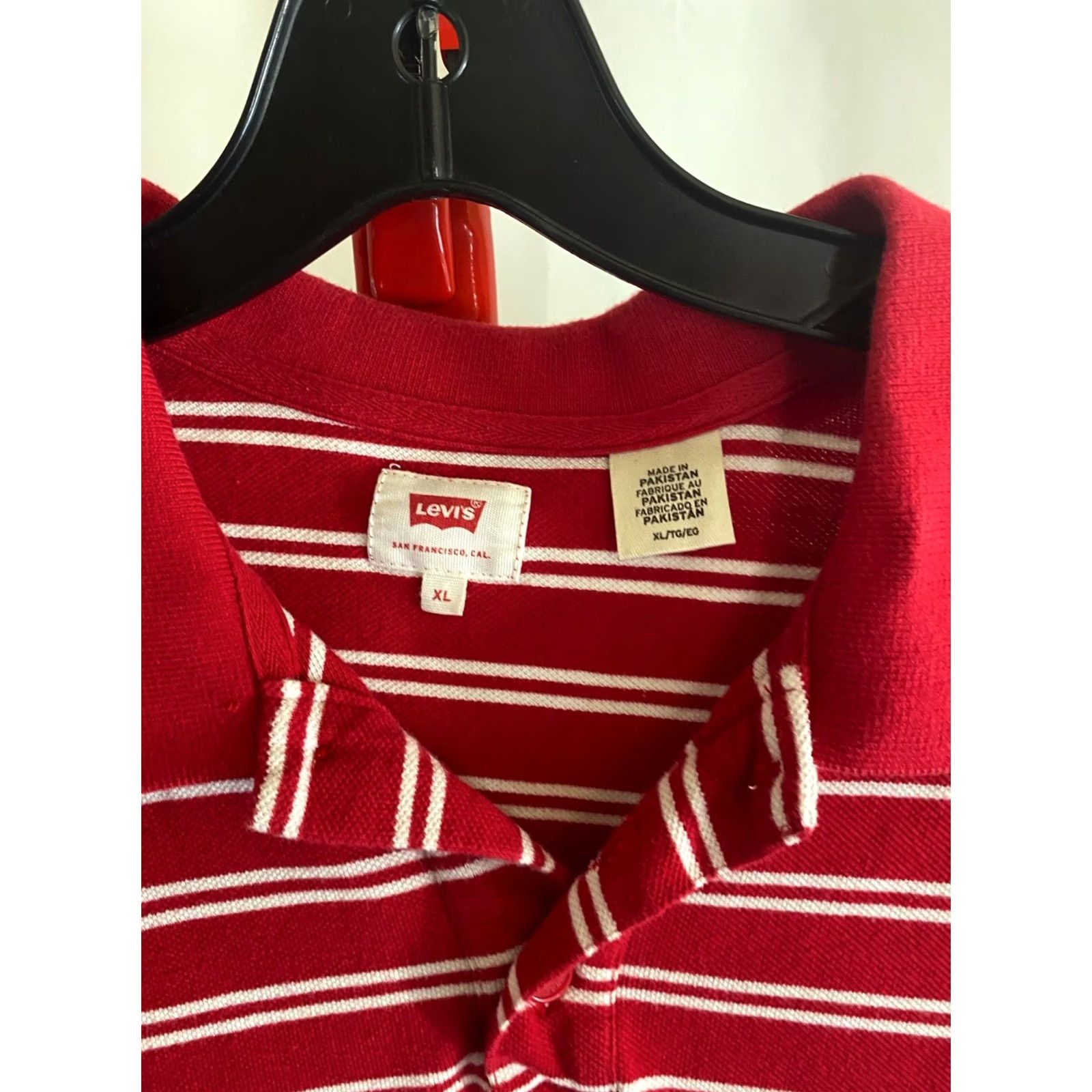 Vintage Levis Polo Shirt XL Men Red White Stripe Polo Shirt XL Mens Regular Size XL Red White Stripe Polo Shirt Levis Size US XL / EU 56 / 4 - 6 Thumbnail