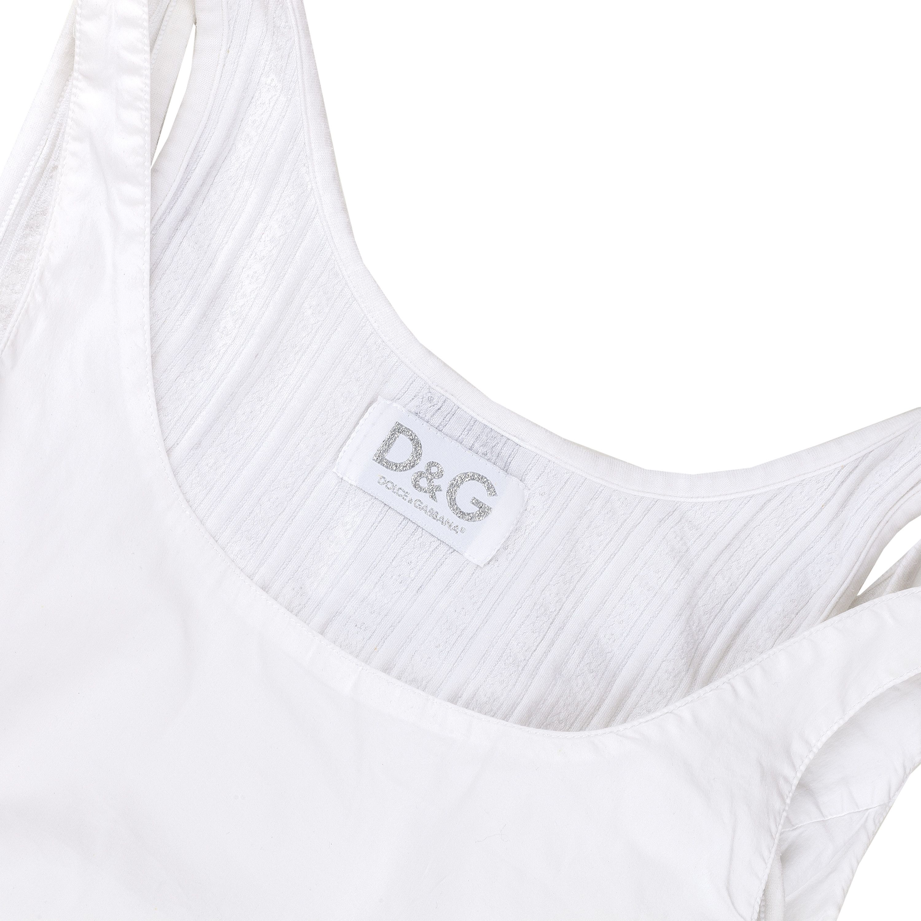 Dolce & Gabbana Dolce & Gabbana White Double Layer Tank Top (M) Size M / US 6-8 / IT 42-44 - 4 Thumbnail