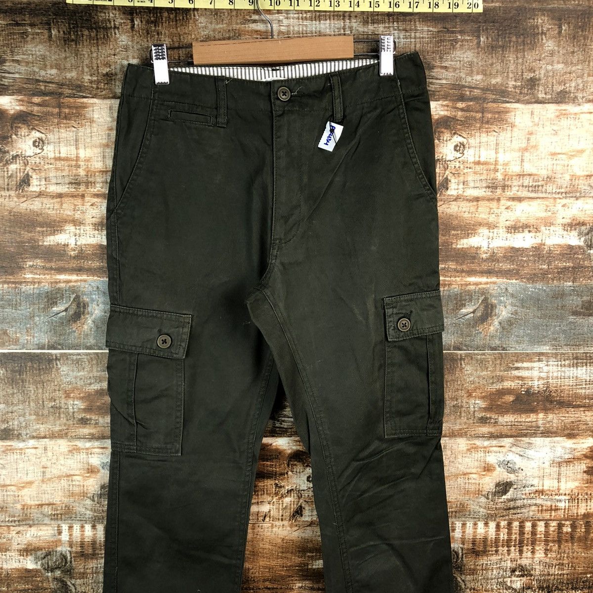 Japanese Brand Imp green Cargo buckle back utility Multipocket Pants #A2434 Size US 28 / EU 44 - 4 Thumbnail