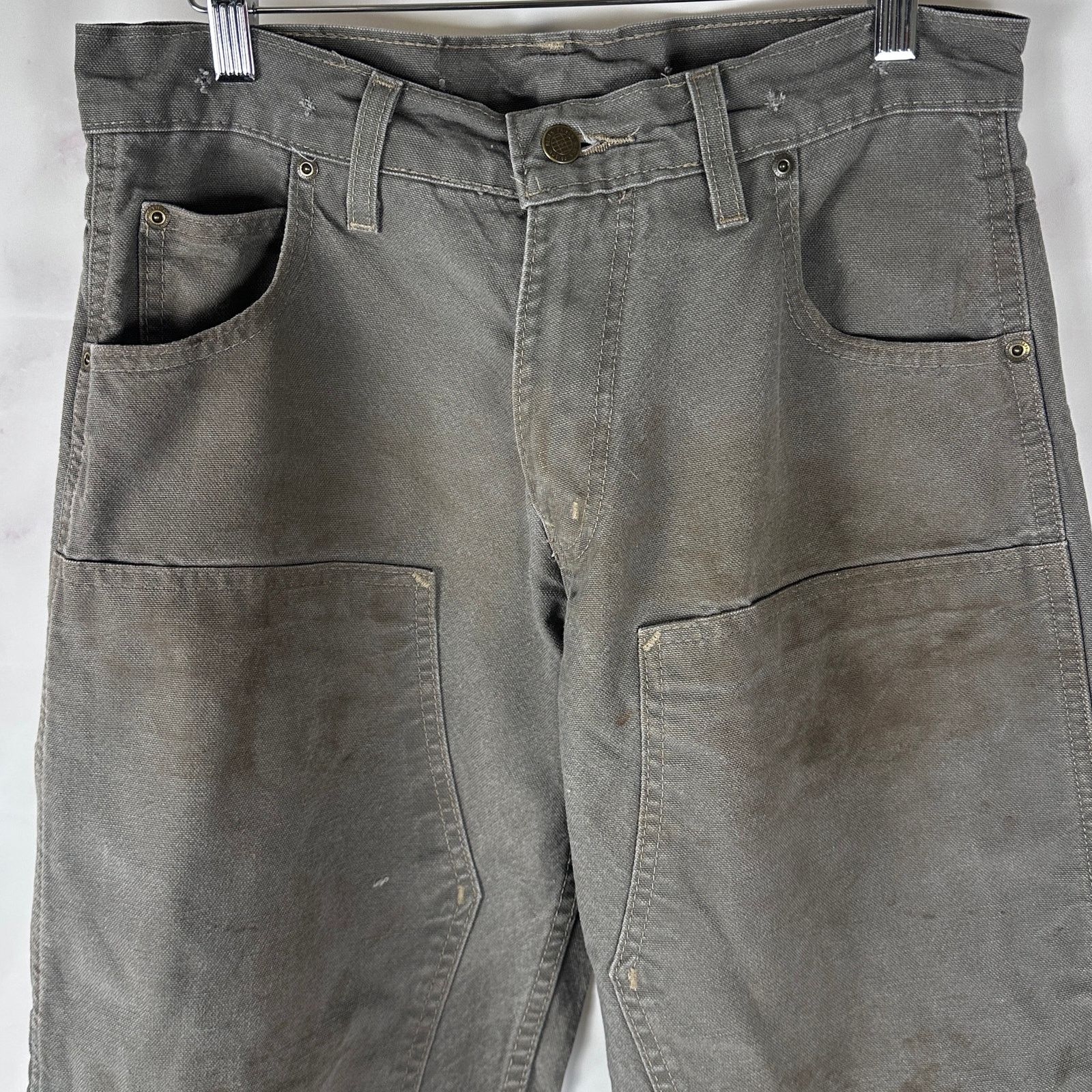 Vintage Prison Blue Grey Double Knee Work Pants Size US 31 - 2 Thumbnail