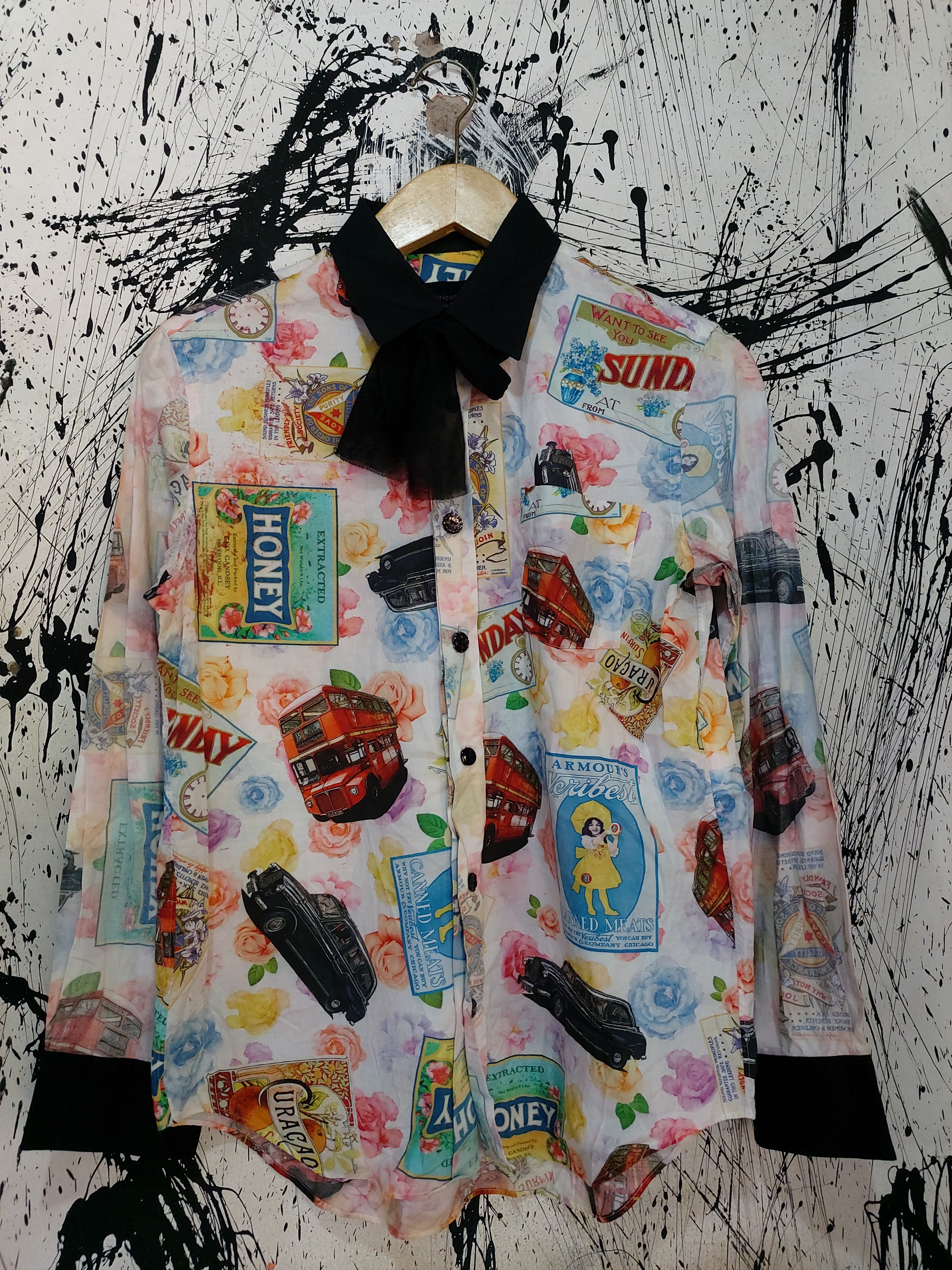 Tricot Comme des Garcons TRICOT COMME DES GARCONS AD 2012 PRINTED BUTTON UP SHIRT Size M / US 6-8 / IT 42-44 - 1 Thumbnail