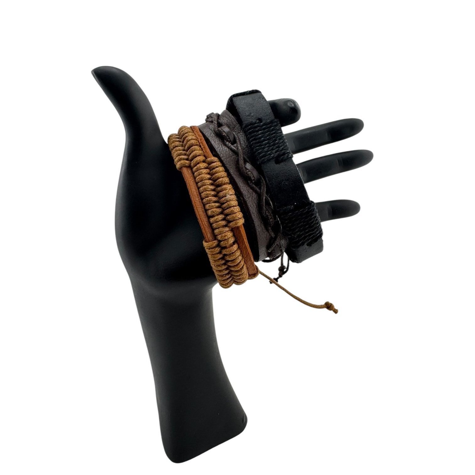 Other Wrist Wardrobe 3 Leather Cuffs for Every Mood & Misadventure Size ONE SIZE - 3 Thumbnail