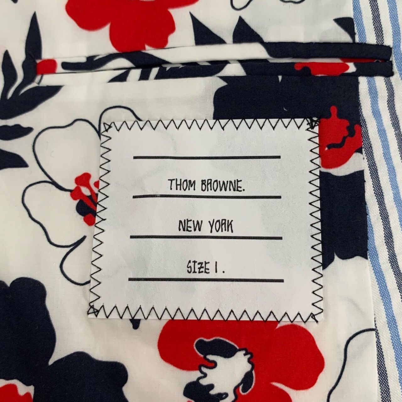 Thom Browne Thom Browne Shark Embroidery Striped Cotton Blazer Size US S / EU 44-46 / 1 - 5 Thumbnail