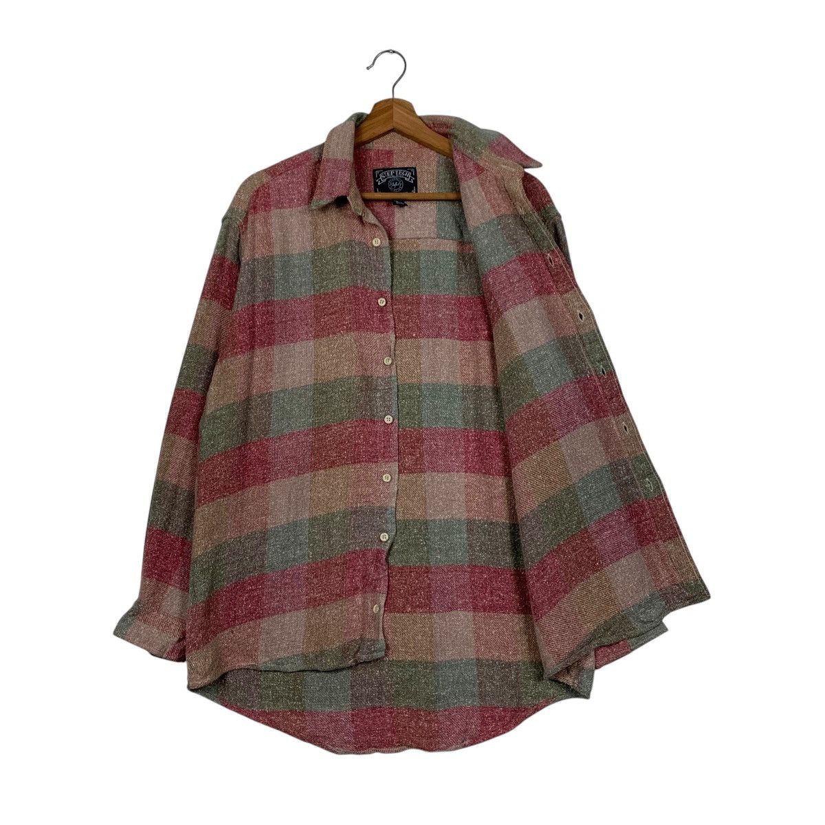 Flannel STEP TECH Checked Tartan Pink Flannel Work Shirt #1674-C74 Size US L / EU 52-54 / 3 - 9 Thumbnail