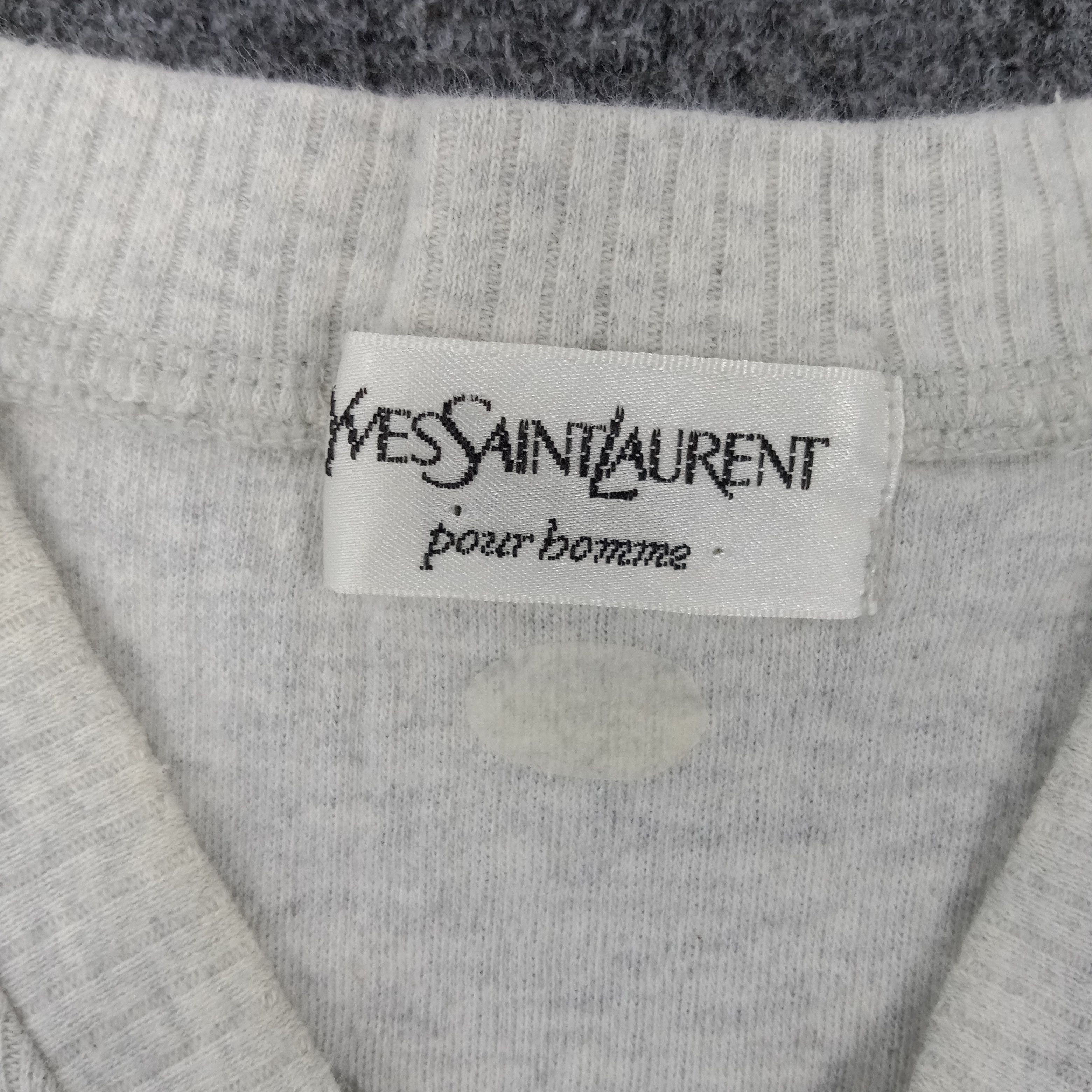 Vintage × Yves Saint Laurent Yves Saint Laurent Corduroy Spell Out V Neck Tshirt Size US L / EU 52-54 / 3 - 4 Thumbnail