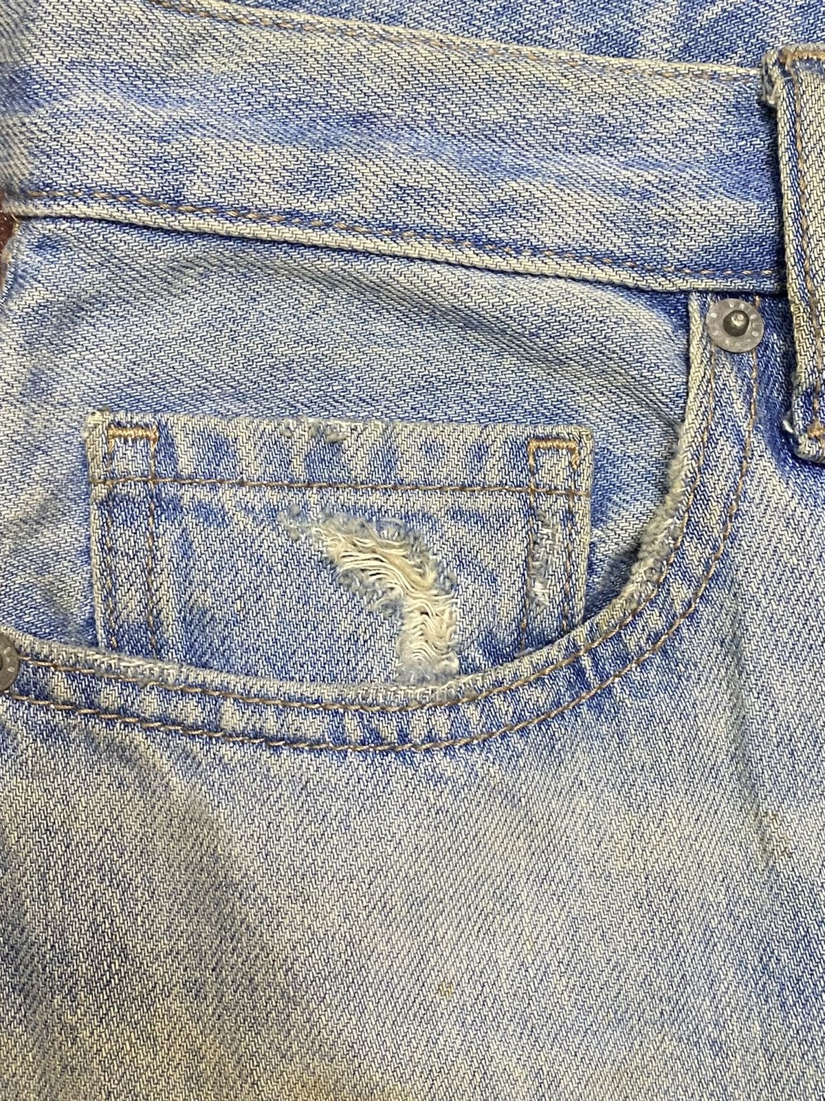 Japanese Brand Vintage Uniqlo Acid Wash Ripped Loose Jeans Size US 30 / EU 46 - 11 Thumbnail