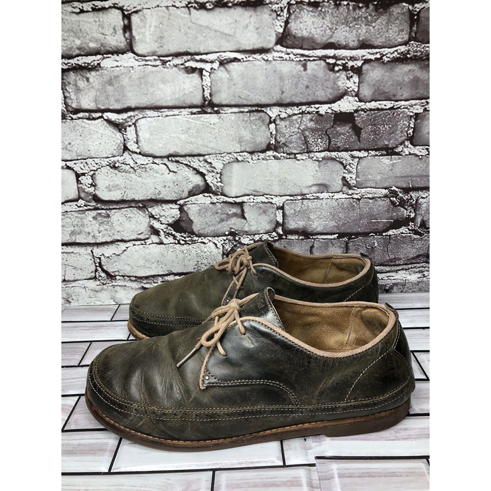 Olukai Olukai Honolulu Lace Olive Green Leather Casual Oxfords Shoe Size US 10 / EU 43 - 17 Thumbnail