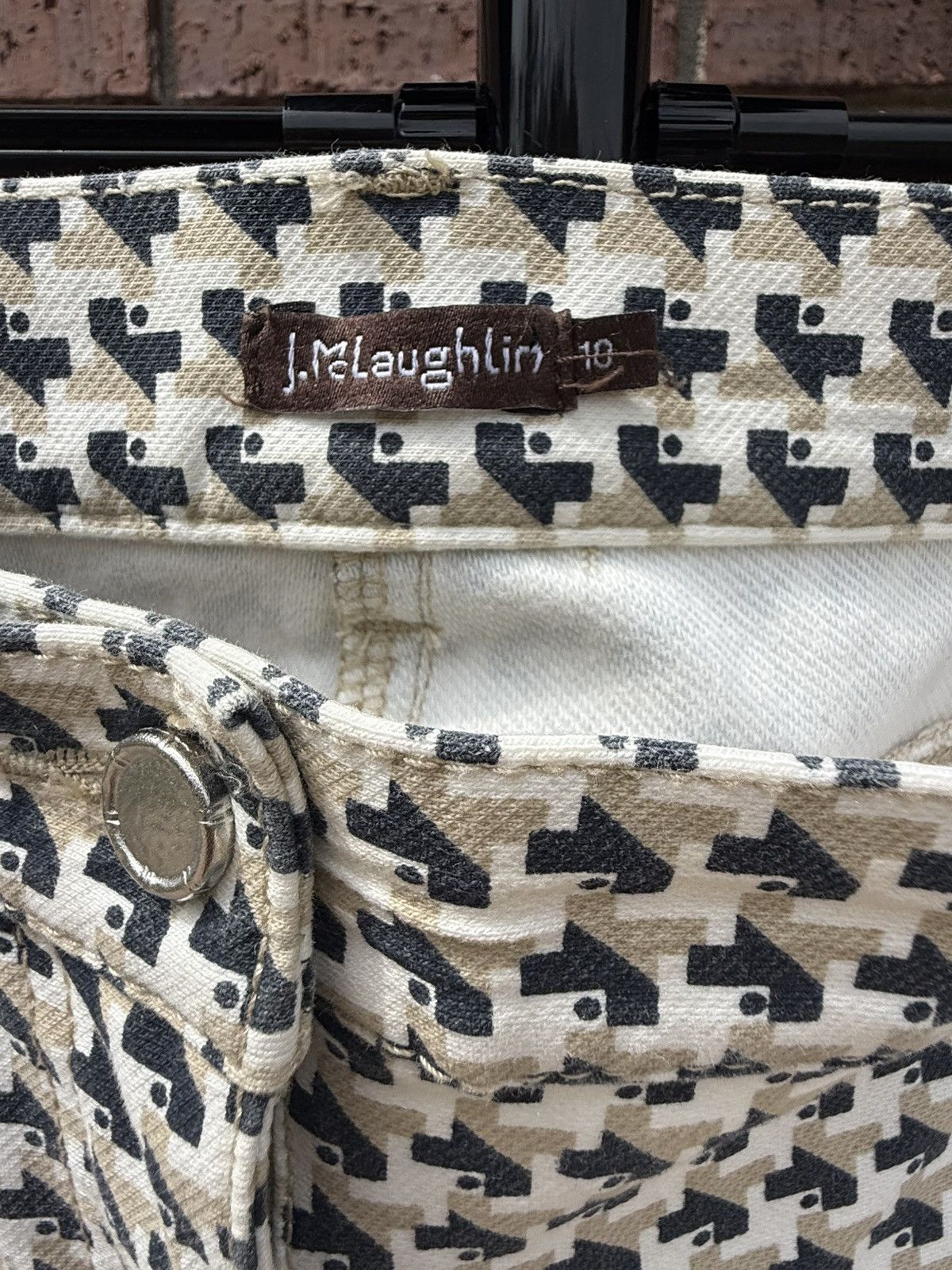 J.McLaughlin J McLaughlin Baxter Ankle Pants Zip Accent Geometric Print Size 32" / US 10 / IT 46 - 5 Thumbnail