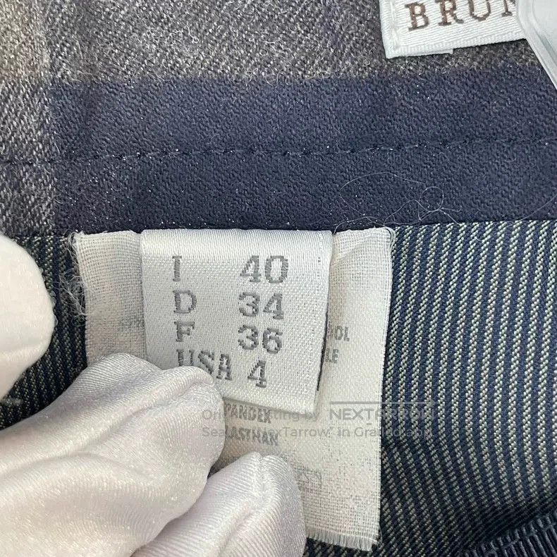 Brunello Cucinelli Brunello Cucinelli Navy Plaid Wool Skirt Size 26" / US 2 / IT 38 - 8 Thumbnail