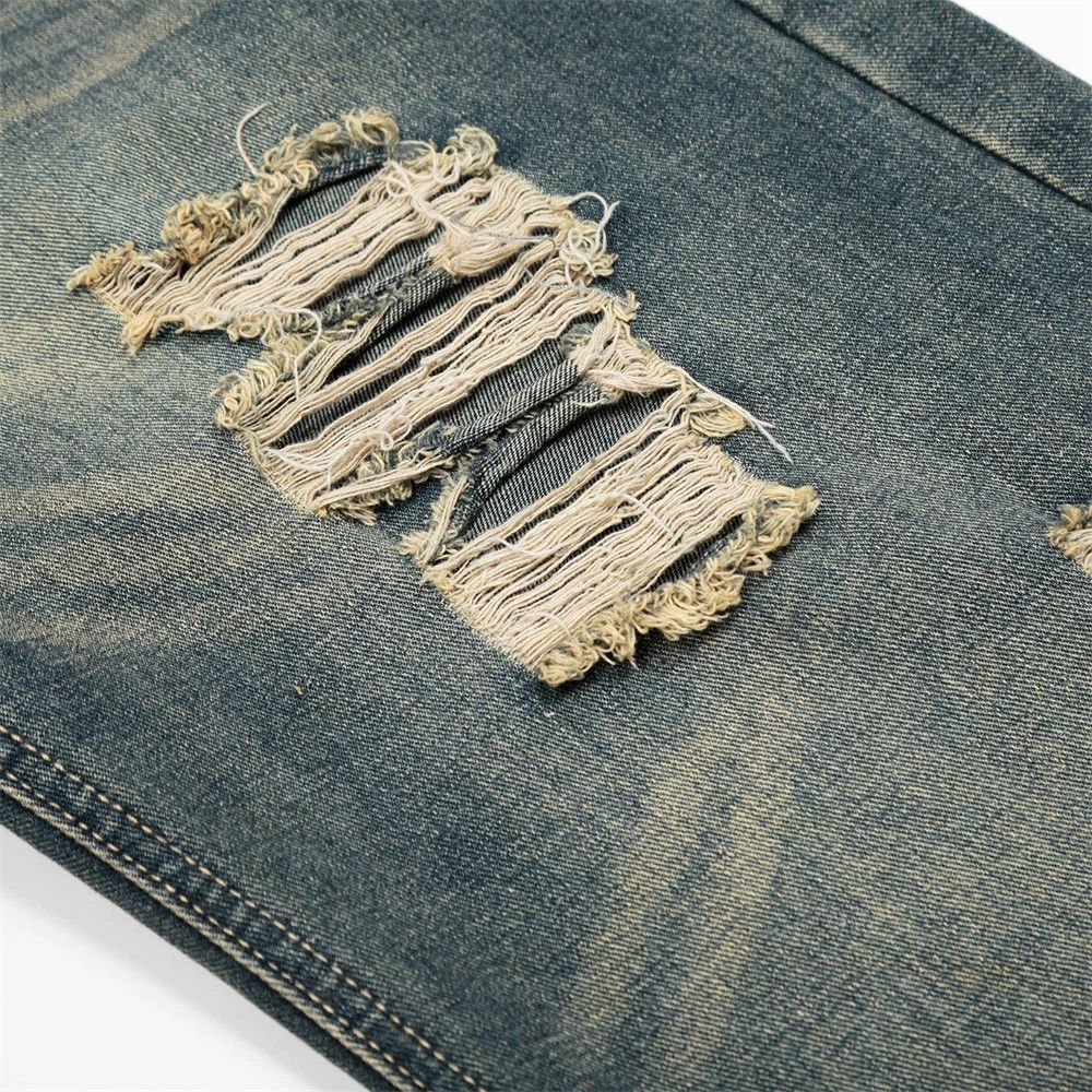 Vintage Men's punk washed ripped scimitar jeans Size US 34 / EU 50 - 6 Thumbnail