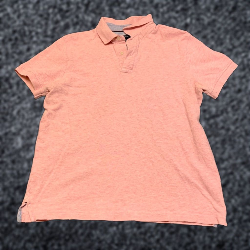 Tommy Hilfiger Tommy Hilfiger Polo Shirt Men Medium Pink Melange Textured Side Slit Golf Tennis Shirt Mens Cotton Breathable Casual Size US M / EU 48-50 / 2 - 1 Thumbnail