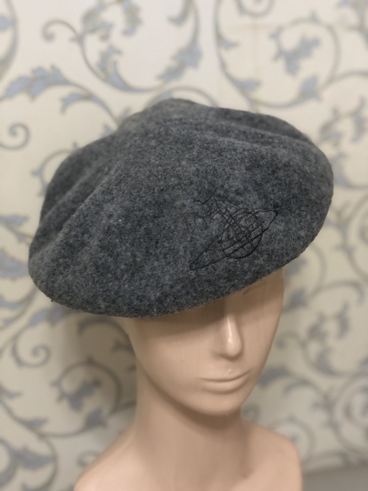 Vivienne Westwood Angora Check Beret Pompom Orb Yellow