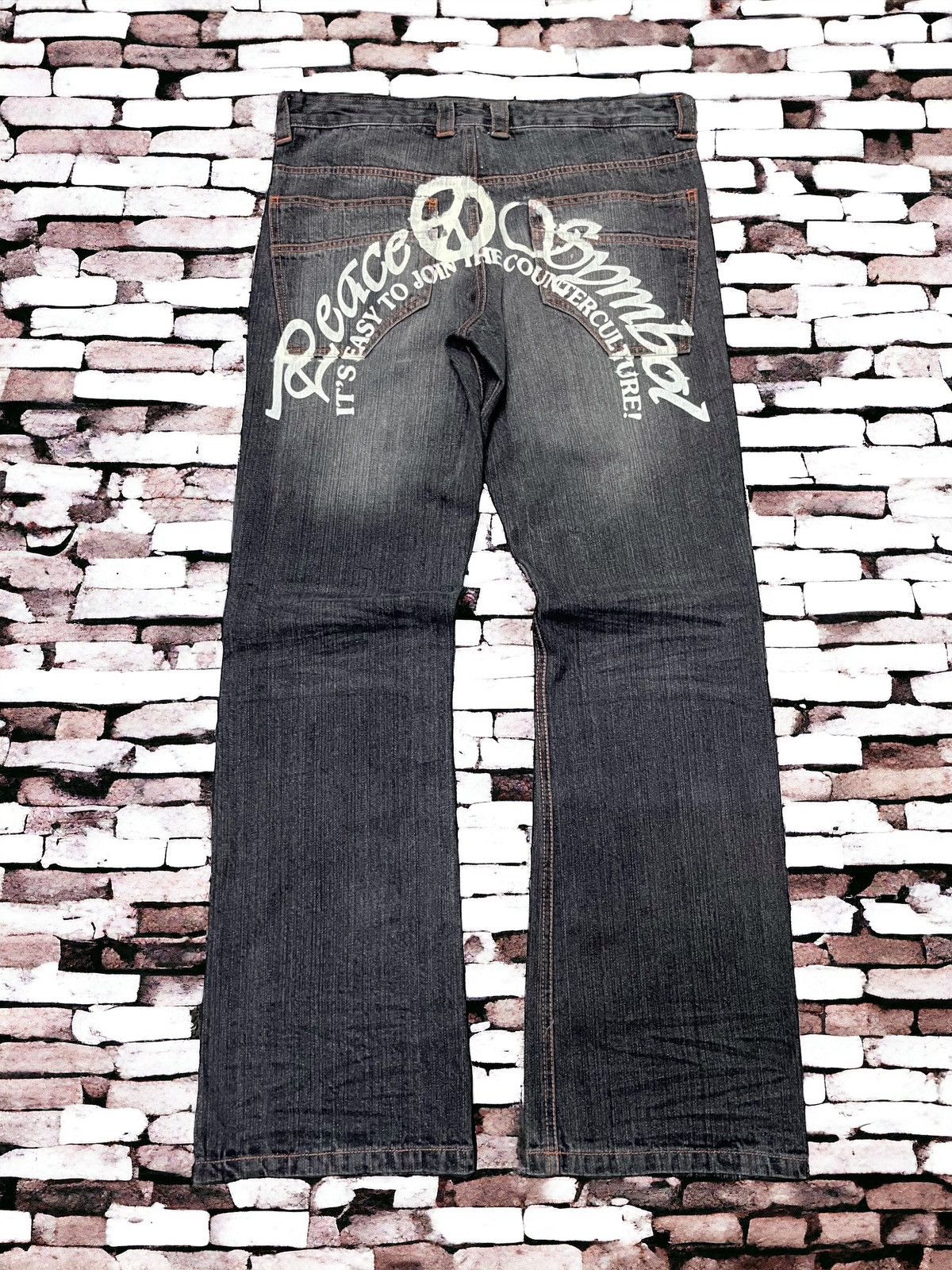 GOSTAR DE FUGA × Hysteric Glamour × Japanese Brand Peace Symbol Japan Daicock Evisu Styled Flared Jeans Size US 30 / EU 46 - 1 Thumbnail