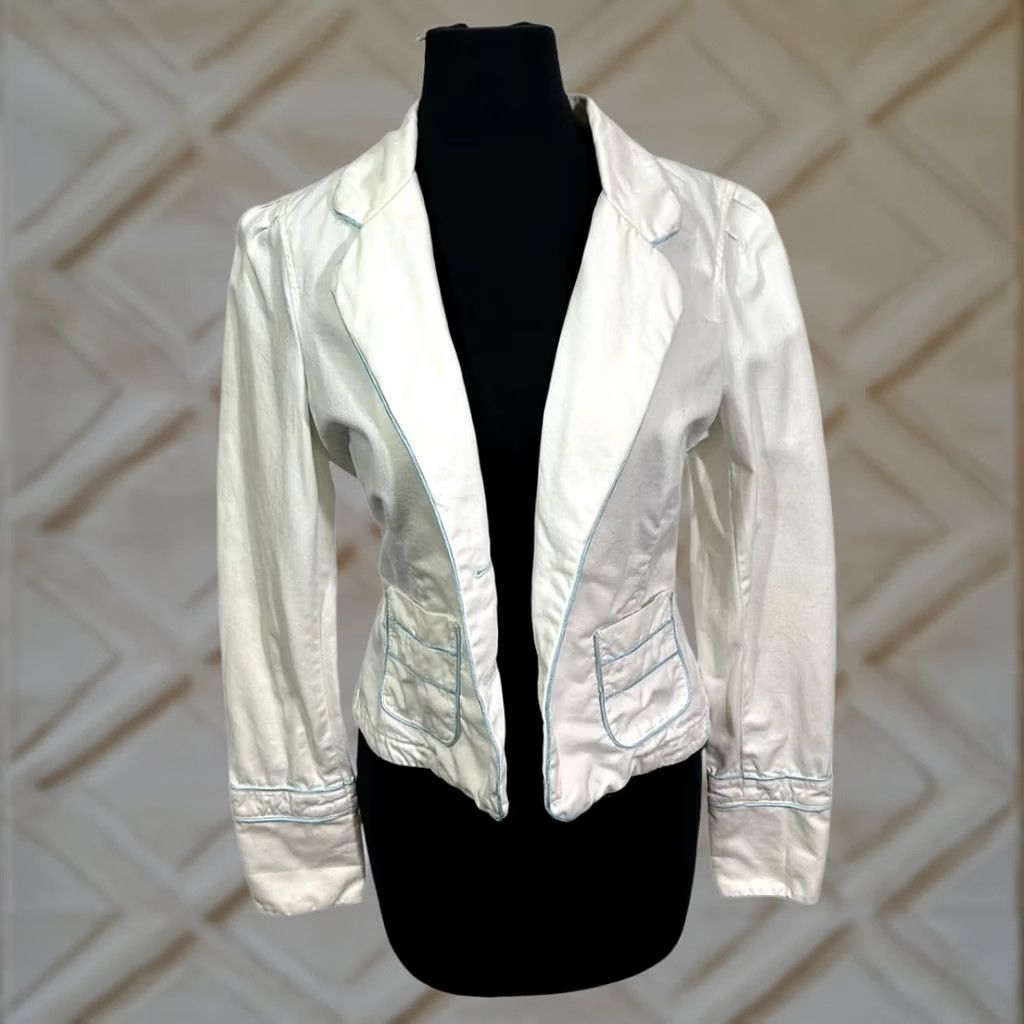 Juicy Couture VINTAGE Juicy Couture Blazer Shirt Womens Large White Size 36" / US 14 / IT 50 - 1 Thumbnail