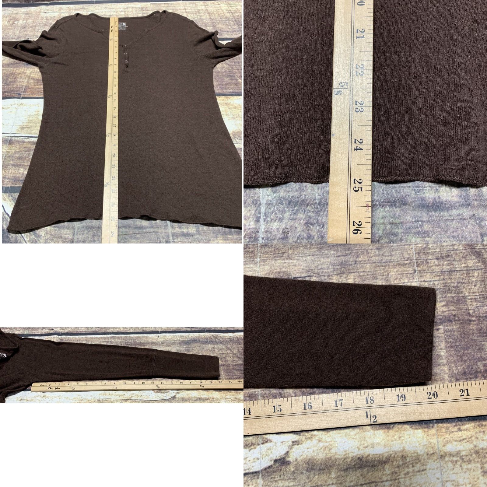 The North Face The North Face Shirt Top Womens Large Brown Knitted V-Neck Long Sleeve Pullover Size L / US 10 / IT 46 - 8 Thumbnail