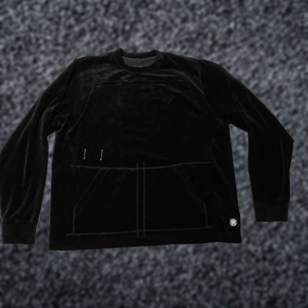Reigning Champ VINTAGE Reigning Champ Sweatshirt Mens L Black Velour Crewneck Jide Osifeso Size US L / EU 52-54 / 3 - 1 Thumbnail
