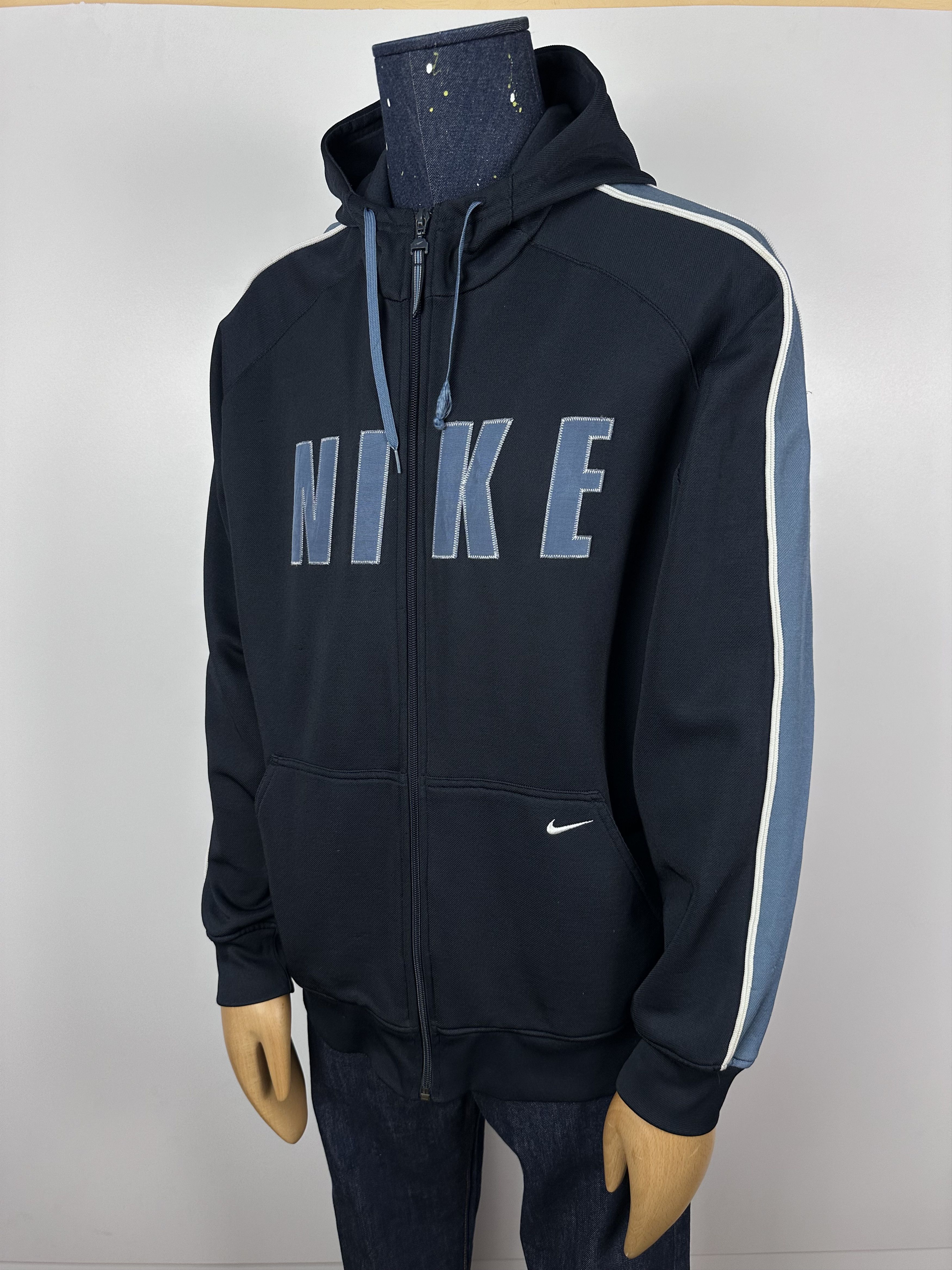 Nike × Vintage Nike Vintage Zip Hoodie Big Logo Blue 90s Mens Size XL Size US XL / EU 56 / 4 - 1 Thumbnail