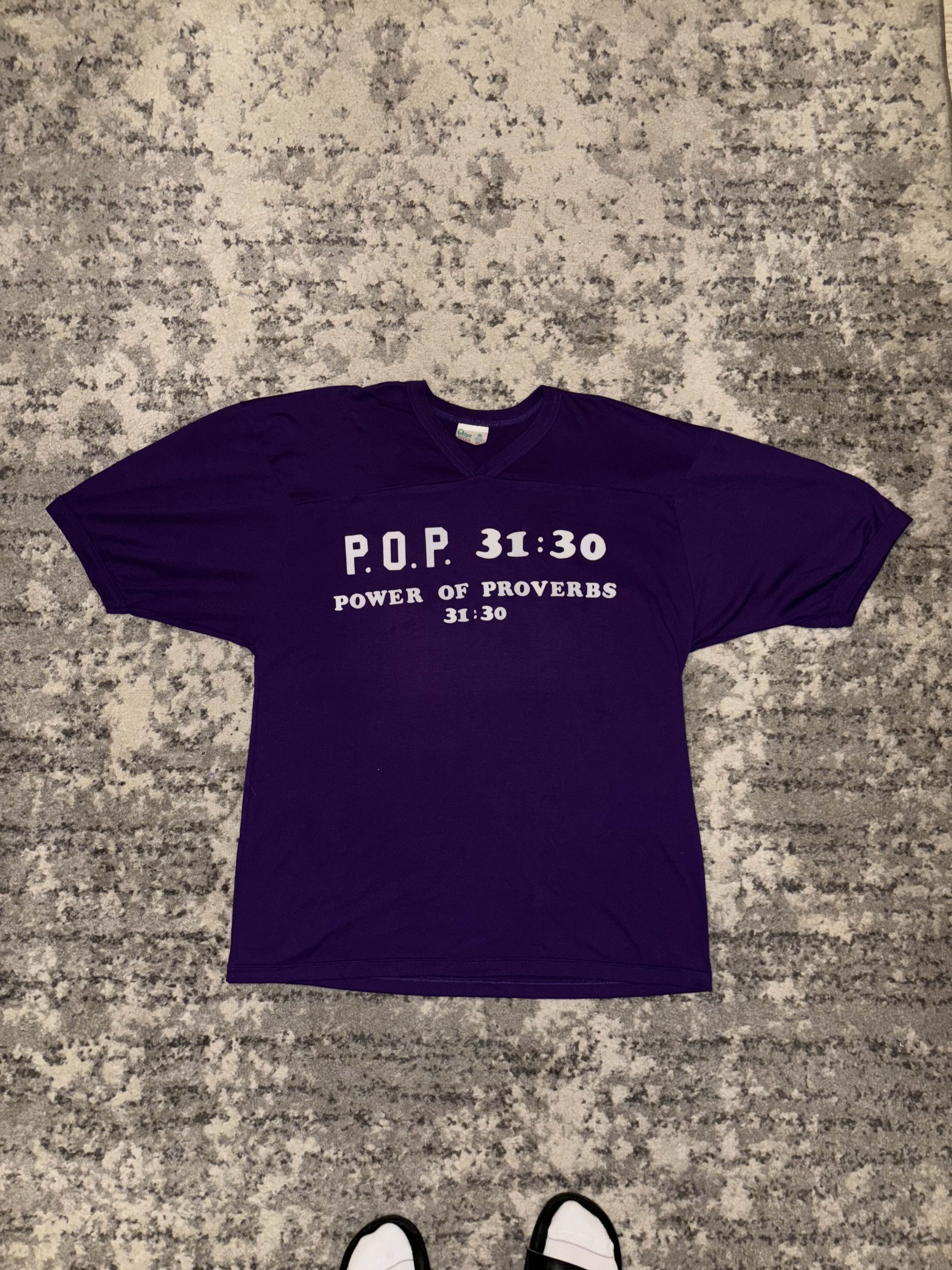 Vintage Vintage 90s Bible Quote Athletic Shirt Size US XL / EU 56 / 4 - 1 Thumbnail