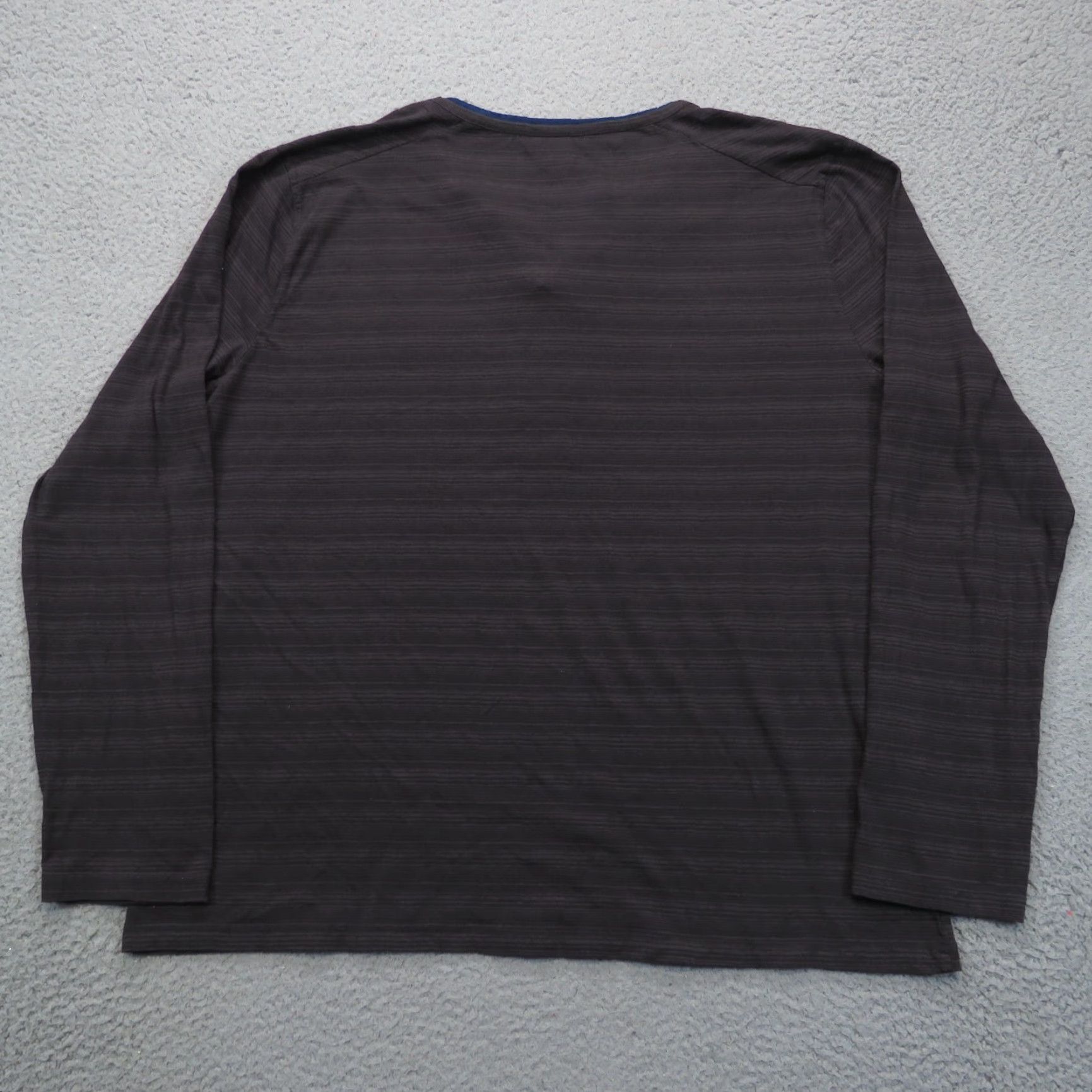Carbon2Cobalt Carbon 2 Cobalt Shirt Mens XL Gray Henley Long Sleeve Stripe Double Layer Knit Size US XL / EU 56 / 4 - 5 Thumbnail