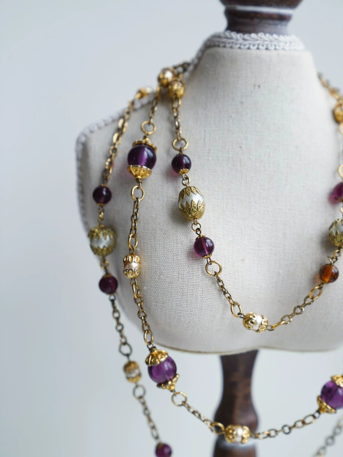 Chanel Chanel Vintage Long Pearl & Glass Bead Necklace Size ONE SIZE - 4 Thumbnail