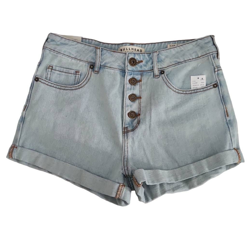 Bullhead Denim Co. Bullhead Denim Women's Size 9 Blue Button Front High Rise Sh Size 30" / US 8 / IT 44 - 1 Thumbnail