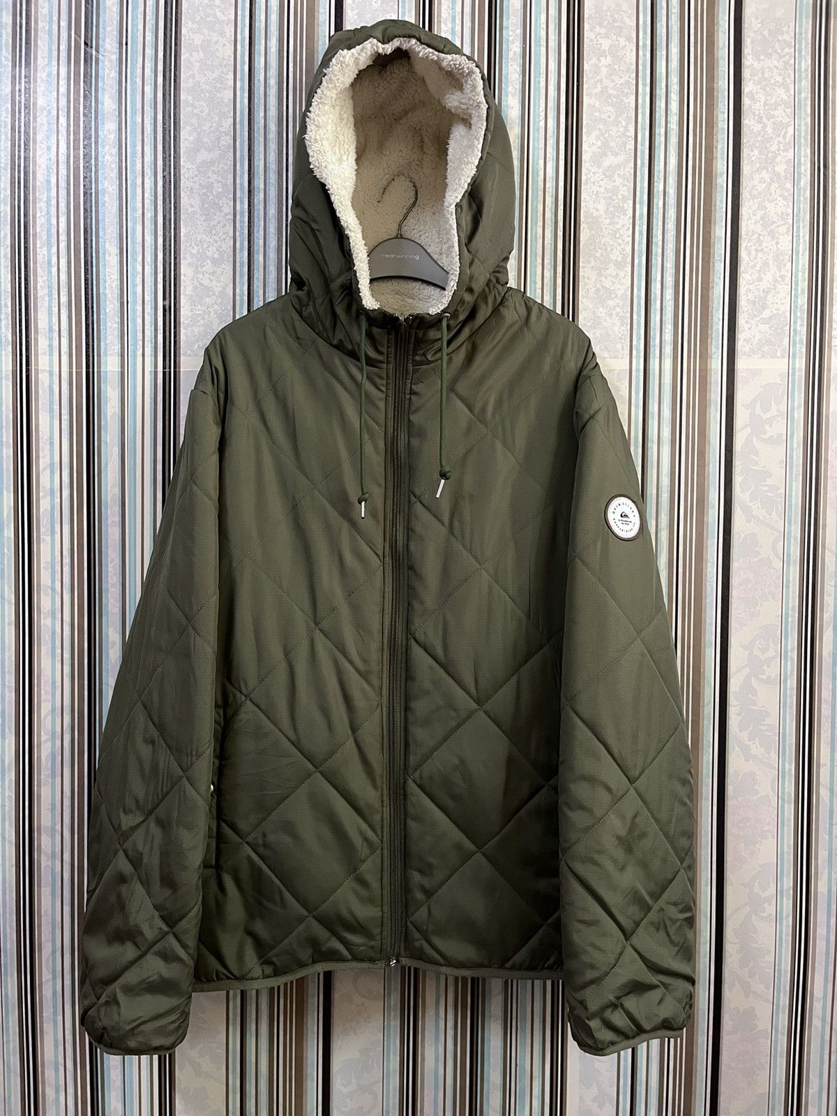 Quiksilver Quilted Fleece reversible hood radical paradise #E5 Size US L / EU 52-54 / 3 - 2 Thumbnail
